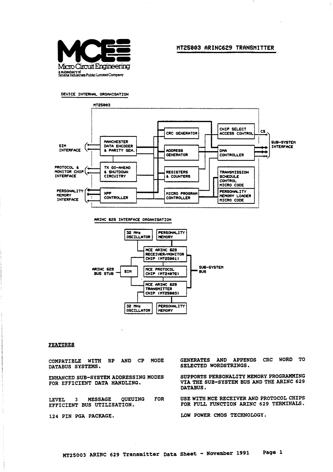 Aeroflex Circuit Technology MT25003 Datasheet