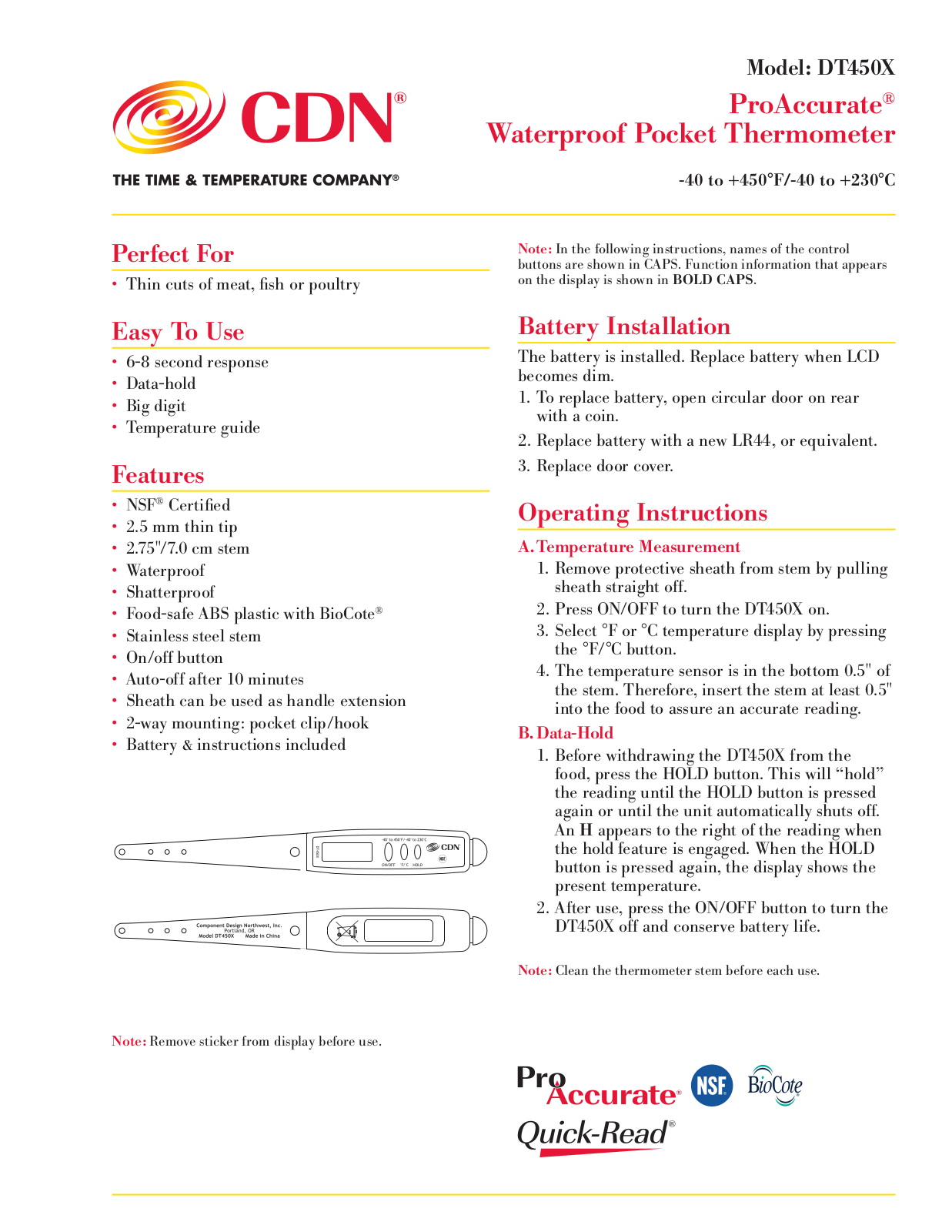 CDN DT450X-R User Manual