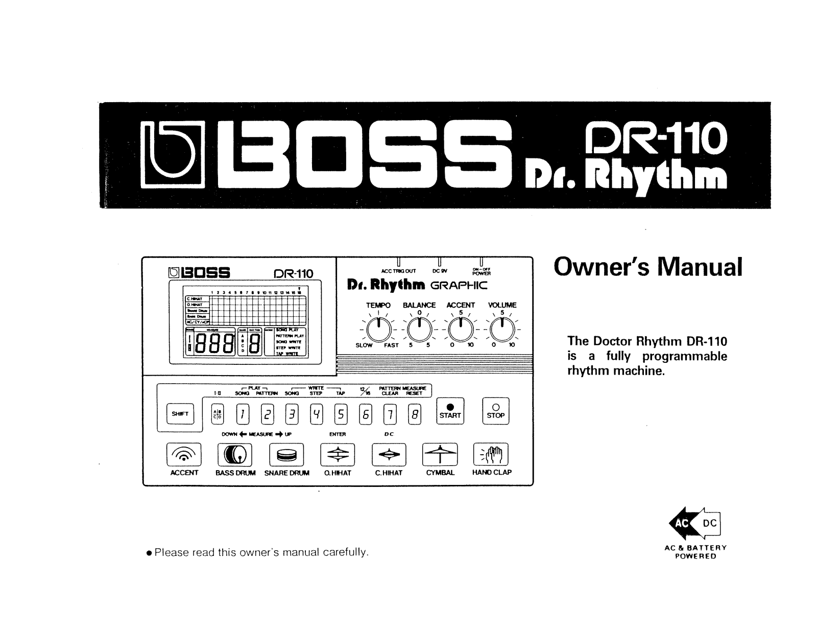Boss DR-110 User Manual