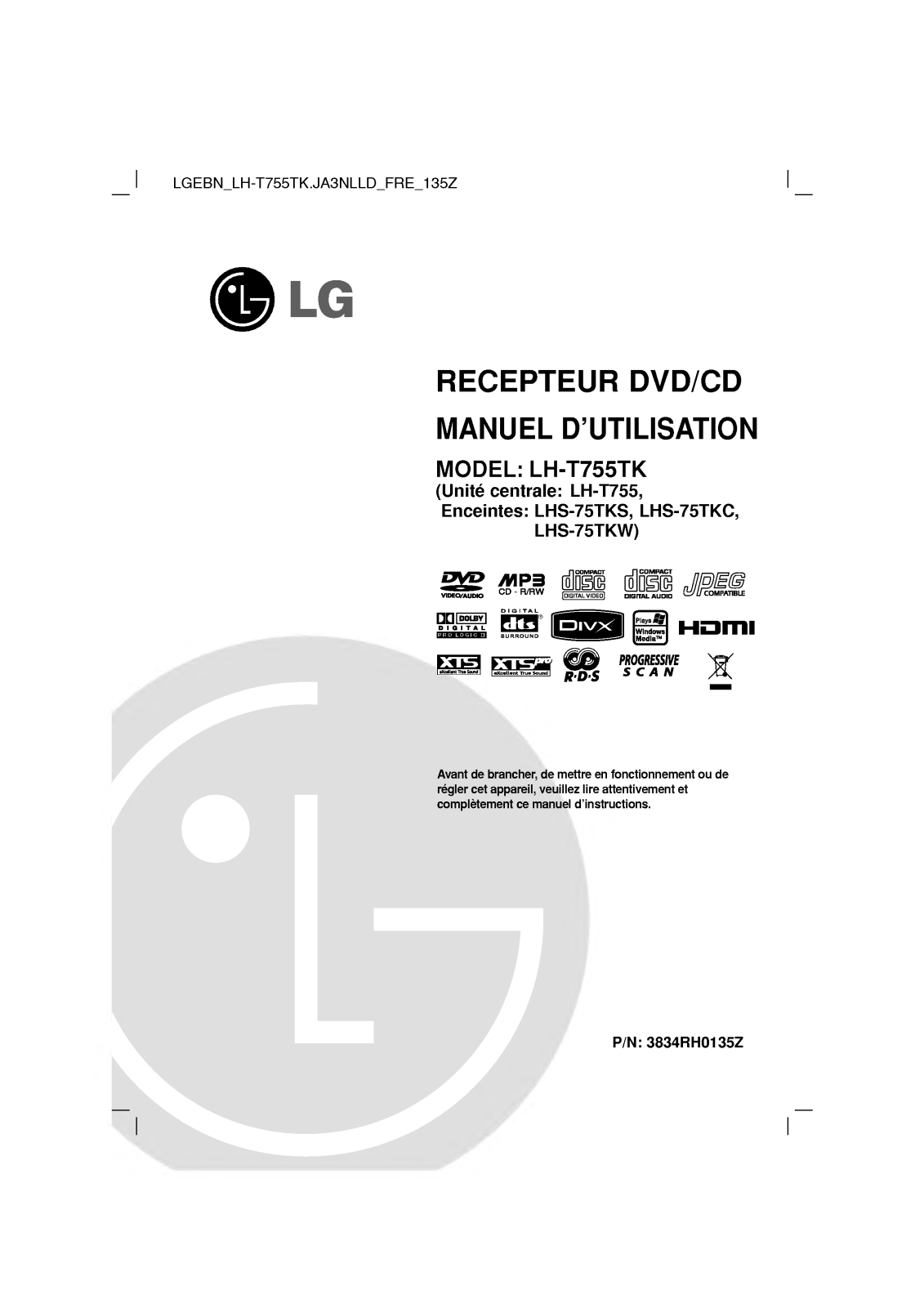 LG LH-T755TK User Manual