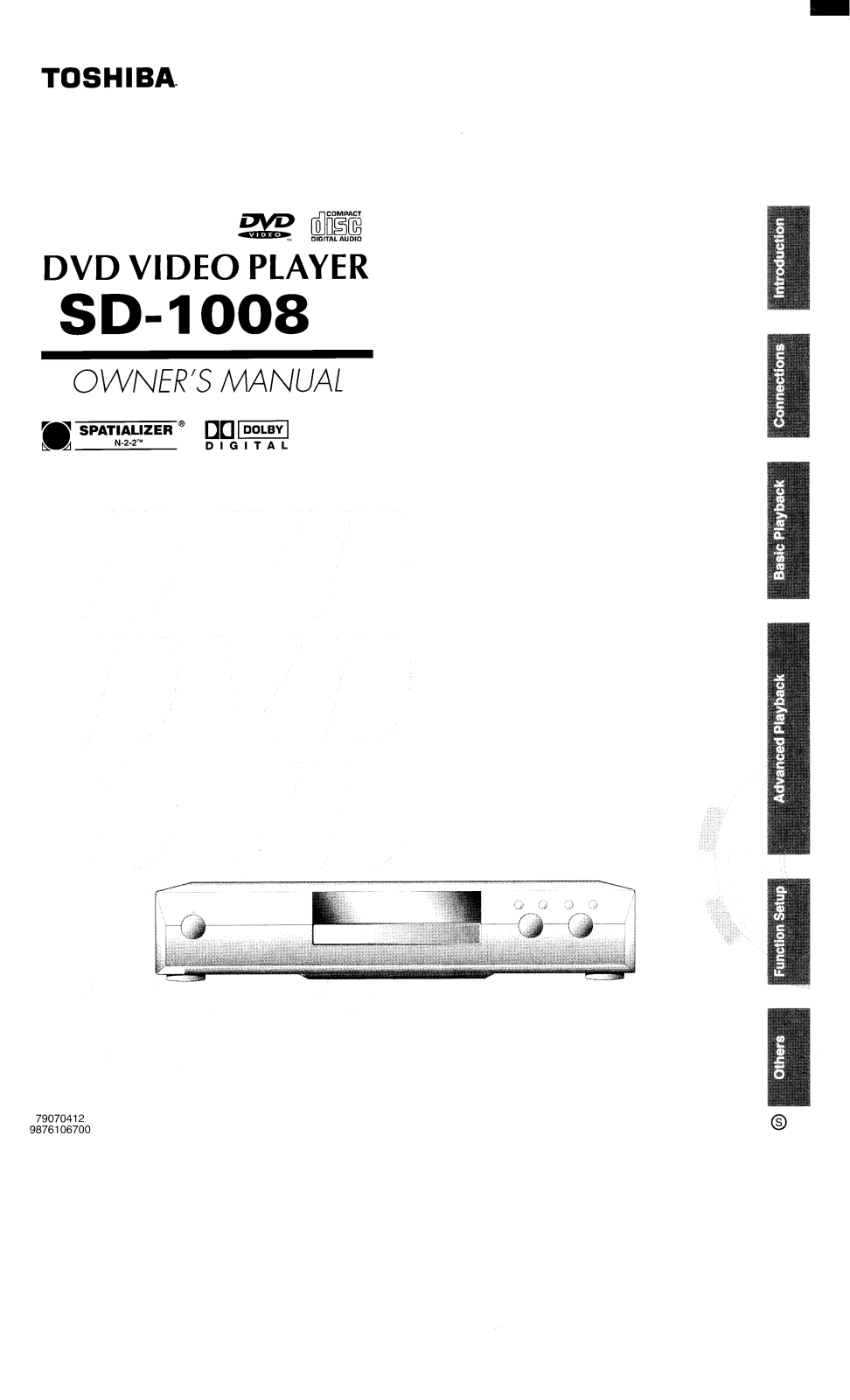 Toshiba SD-1008 Owners manual