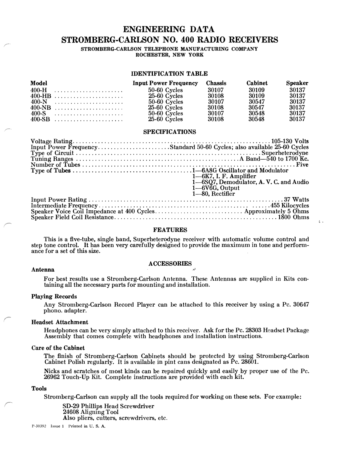 Stromberg Carlson 400 schematic