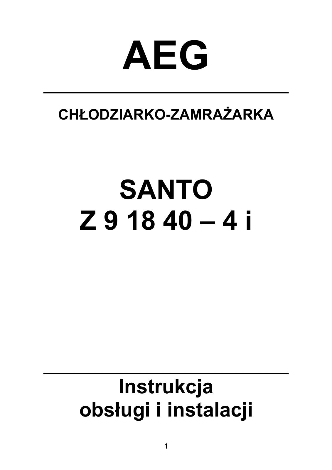 AEG SANTO Z 9 18 40-4 i User Manual