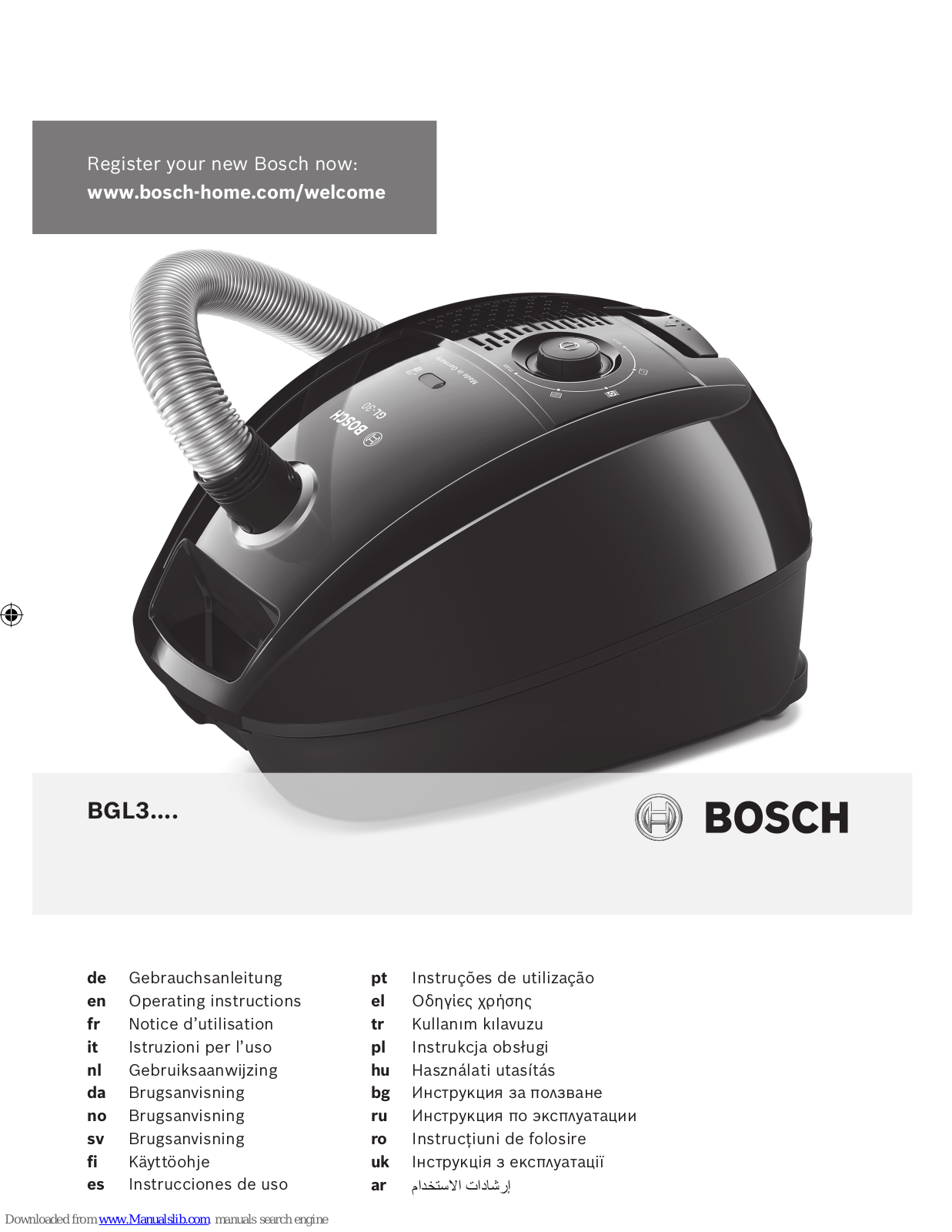 Bosch BSGL 32383, BGB 2, BGL2, BGS1 Operating Instructions Manual