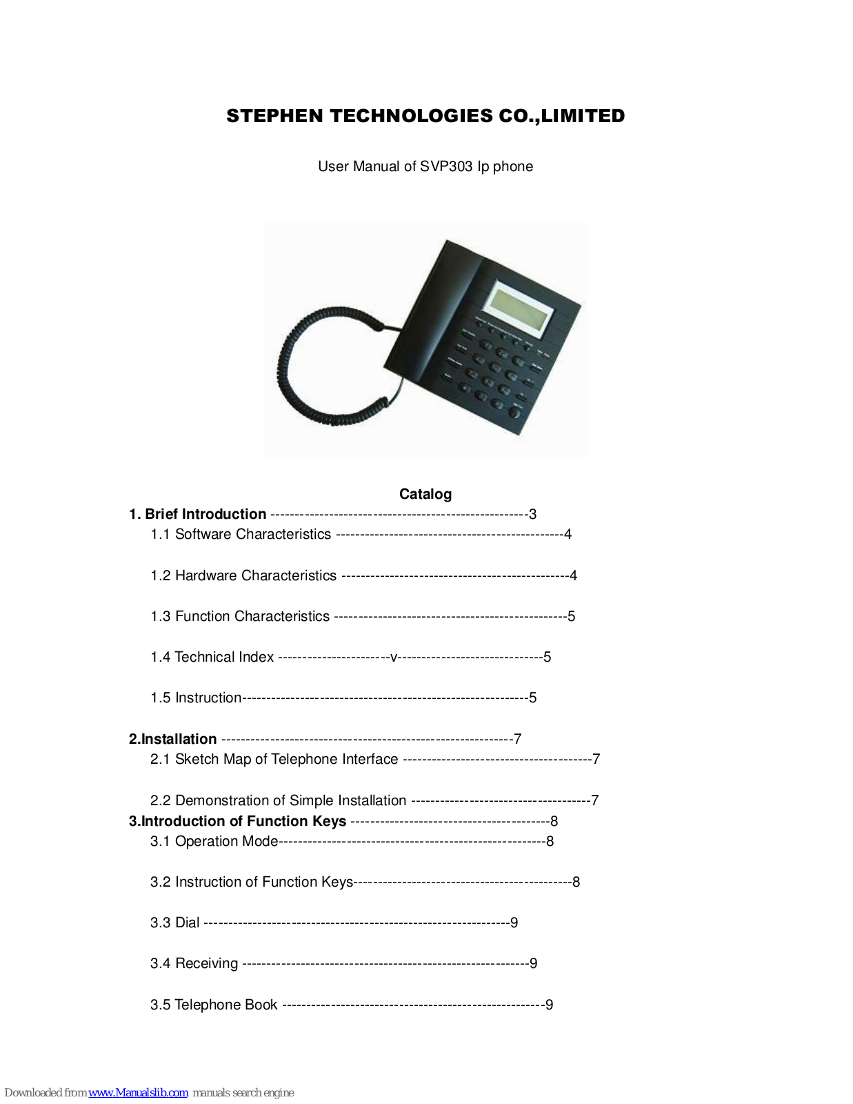 Stephen SVP303 User Manual - ManualMachine.com