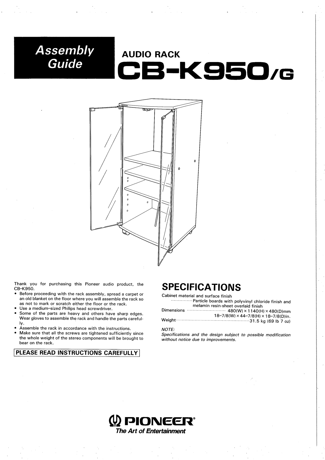 Pioneer CBK-950 Owners manual