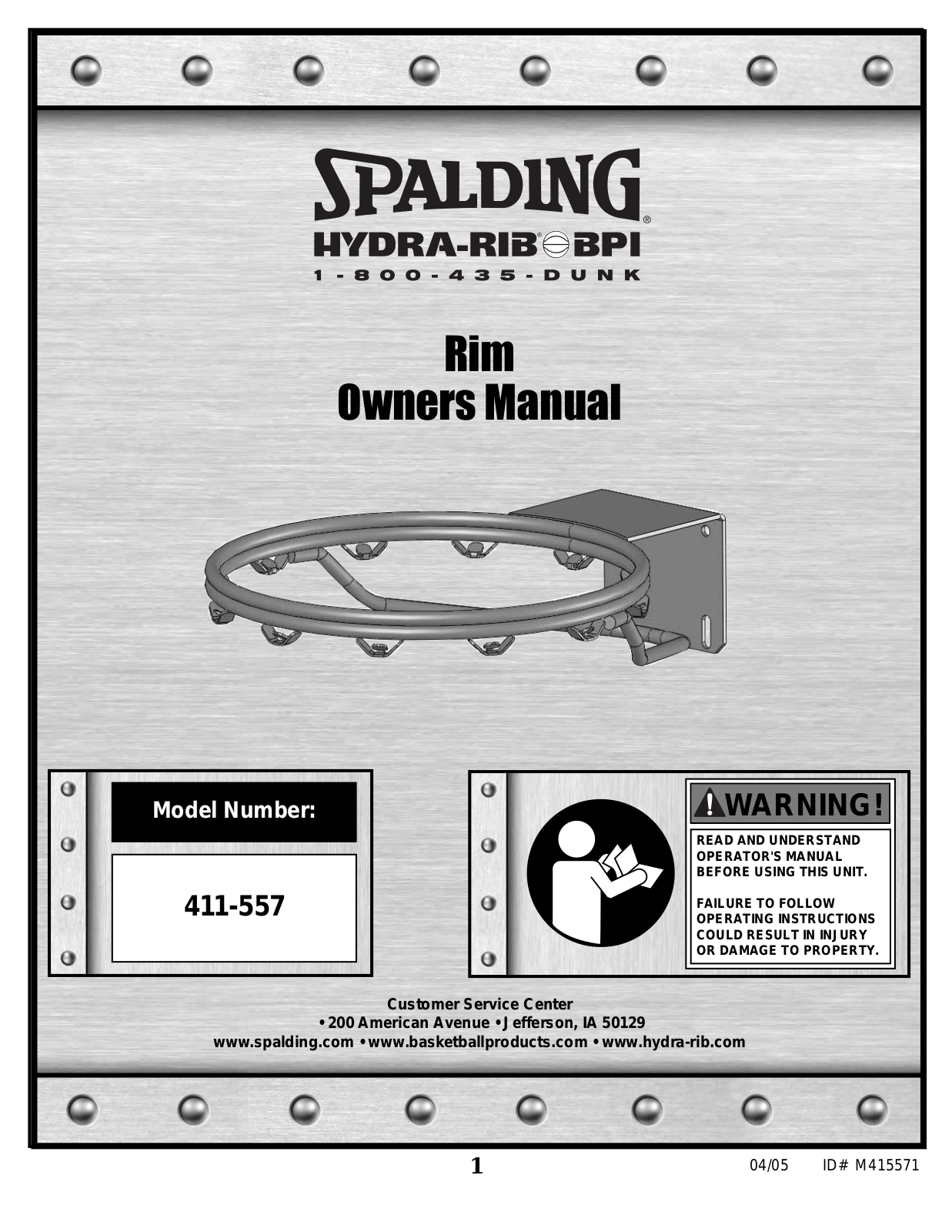 Spalding M415571 User Manual