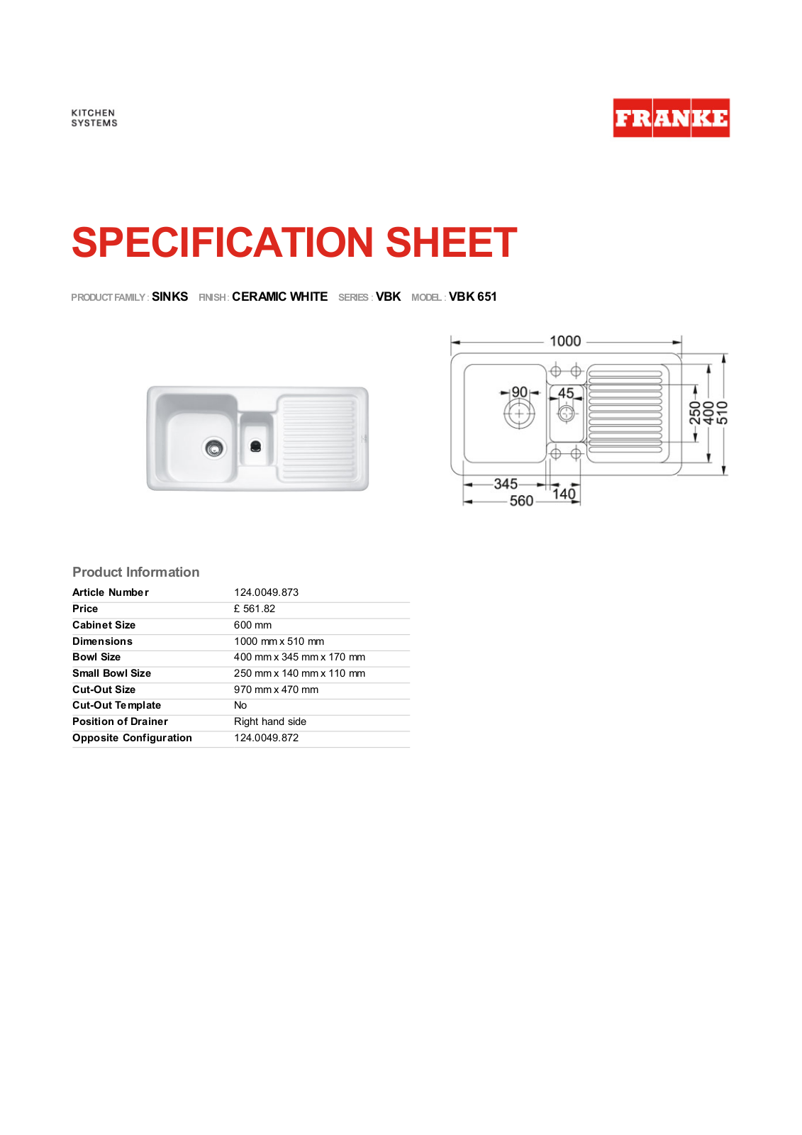 Franke Foodservice VBK 651 User Manual