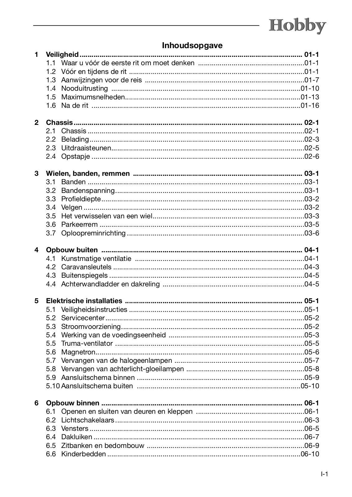 Hobby NHOUDSOPGAVE User Manual