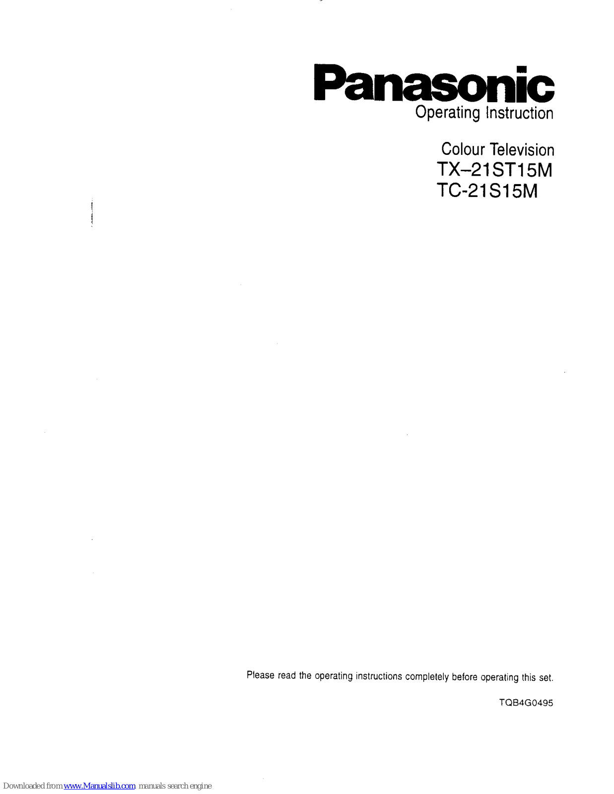 Panasonic TX-21ST15M, TC-21S15M Operating Instruction - ManualMachine.com