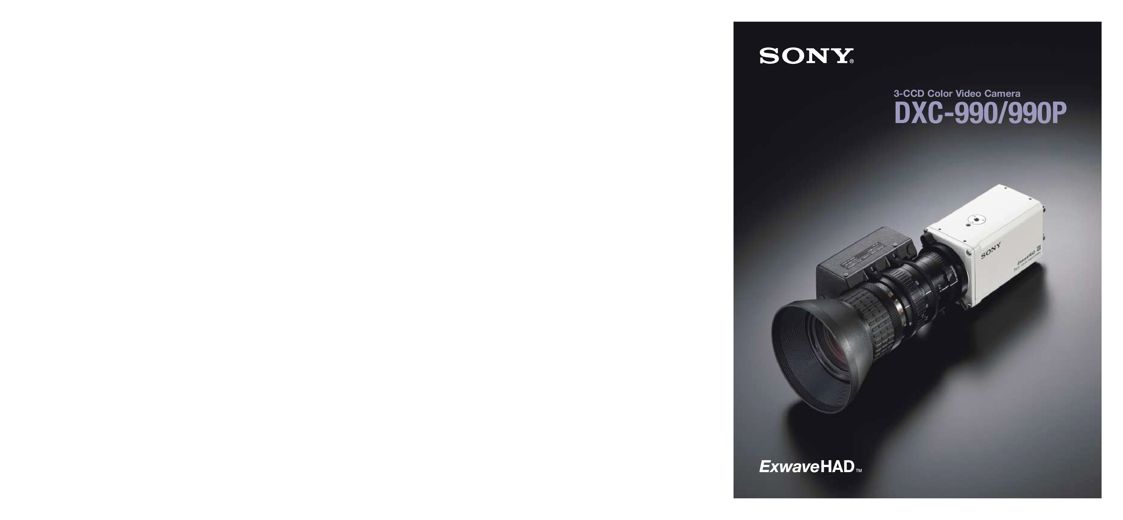 Sony DXC-990P, DXC-990 User Manual