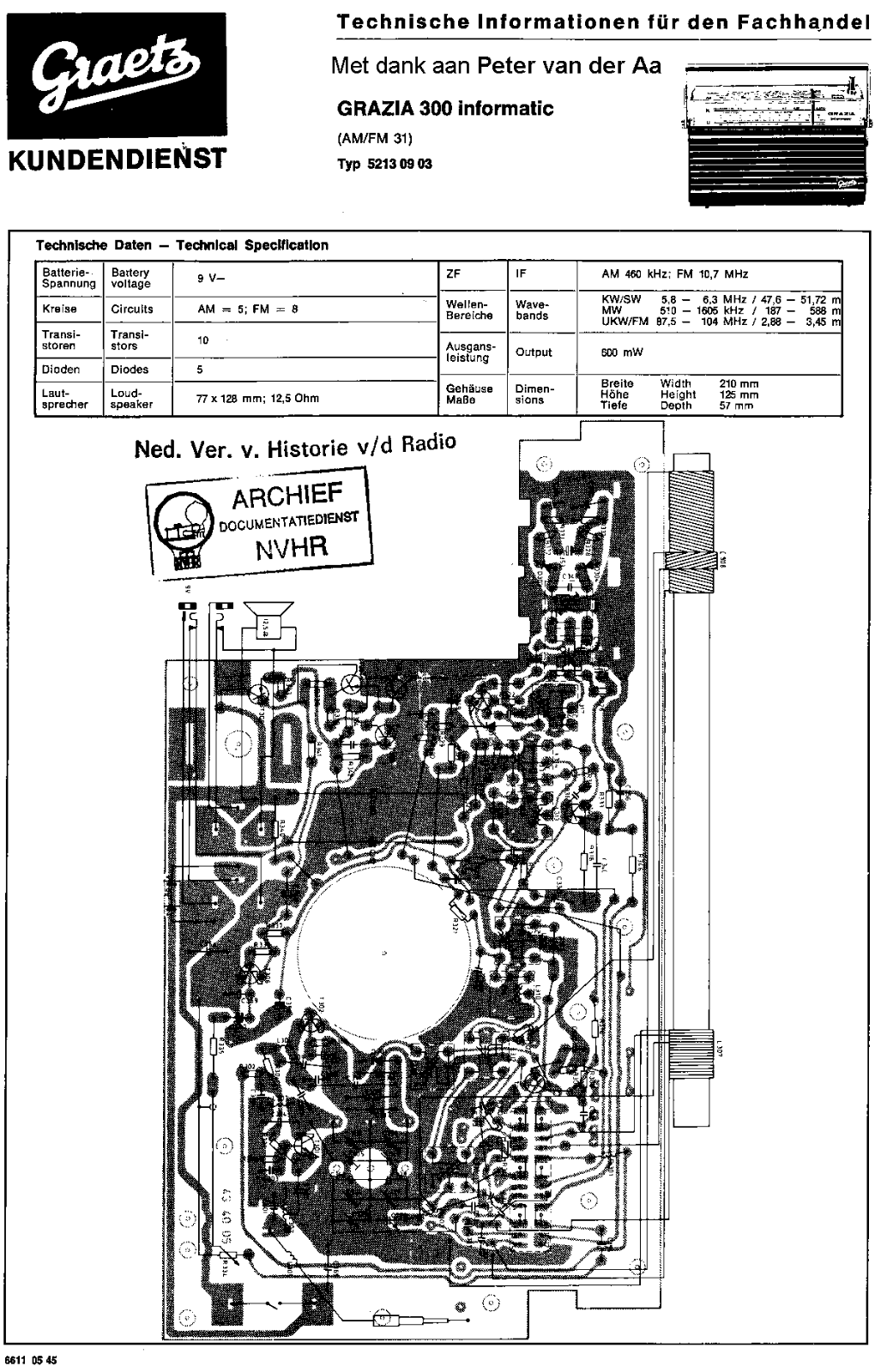 Graetz 300Grazia Schematic