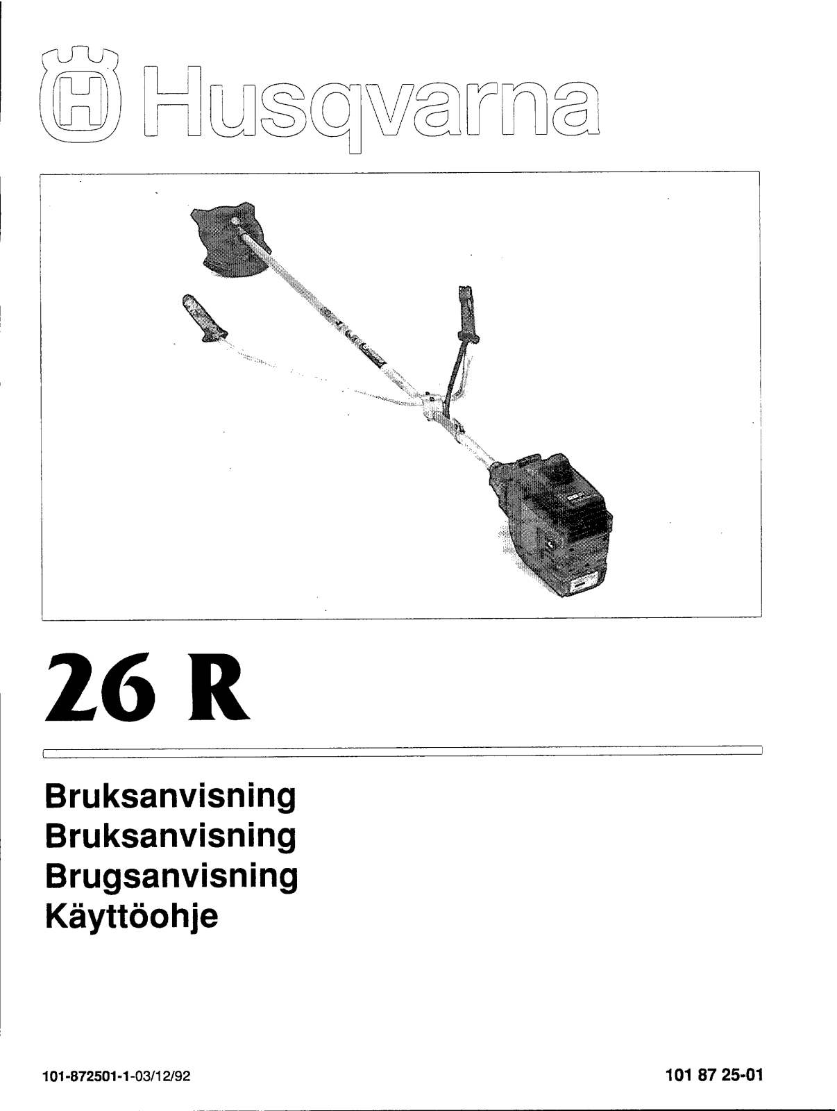 Husqvarna 26 R User Manual