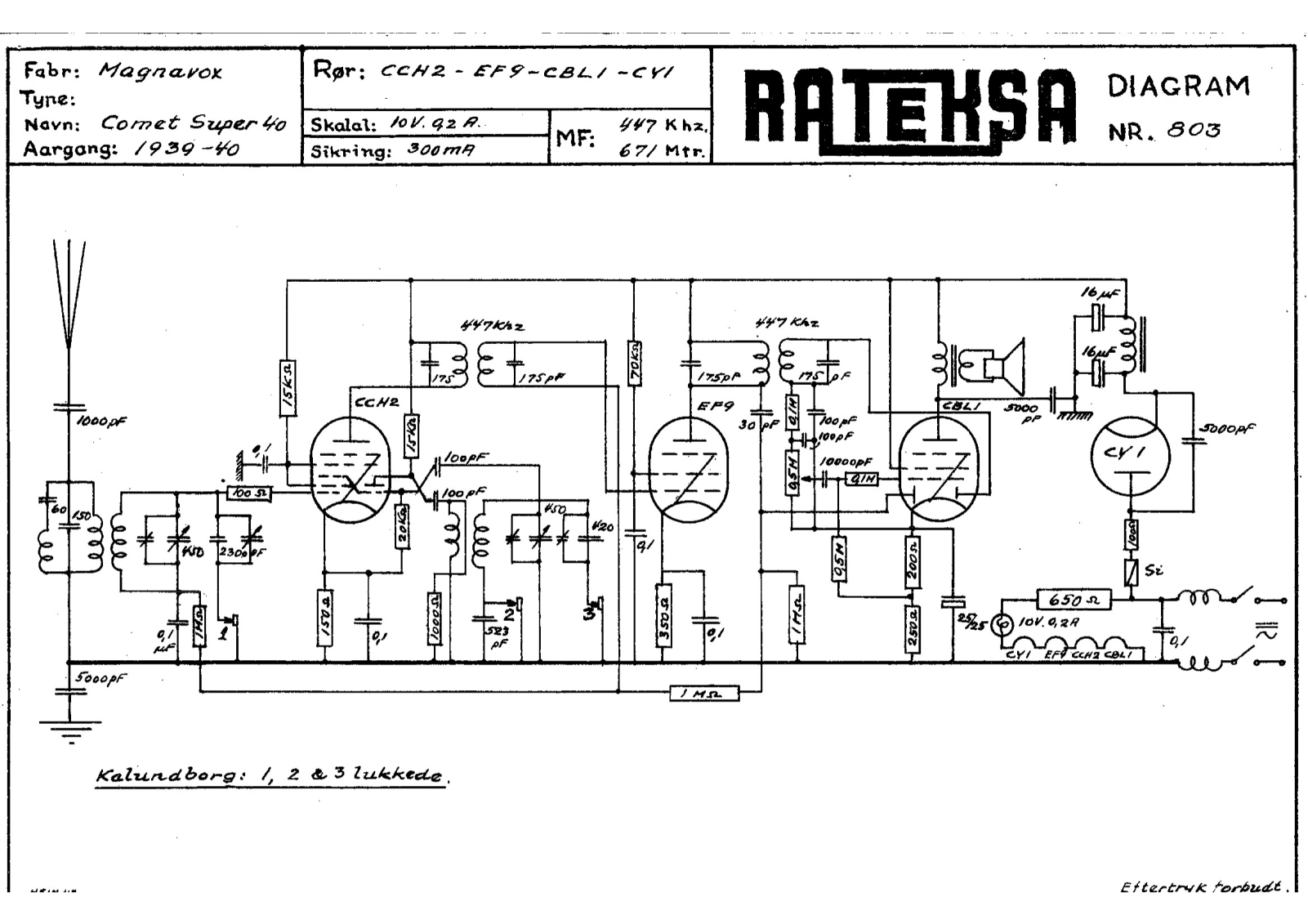 Magnavox CometSuper40 Schematic - ManualMachine.com