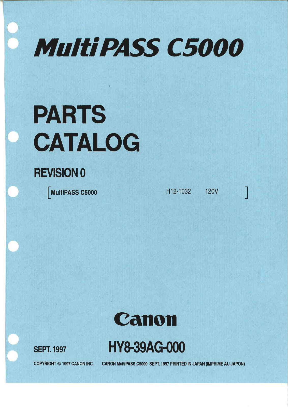 Canon C5000 PARTS CATALOG