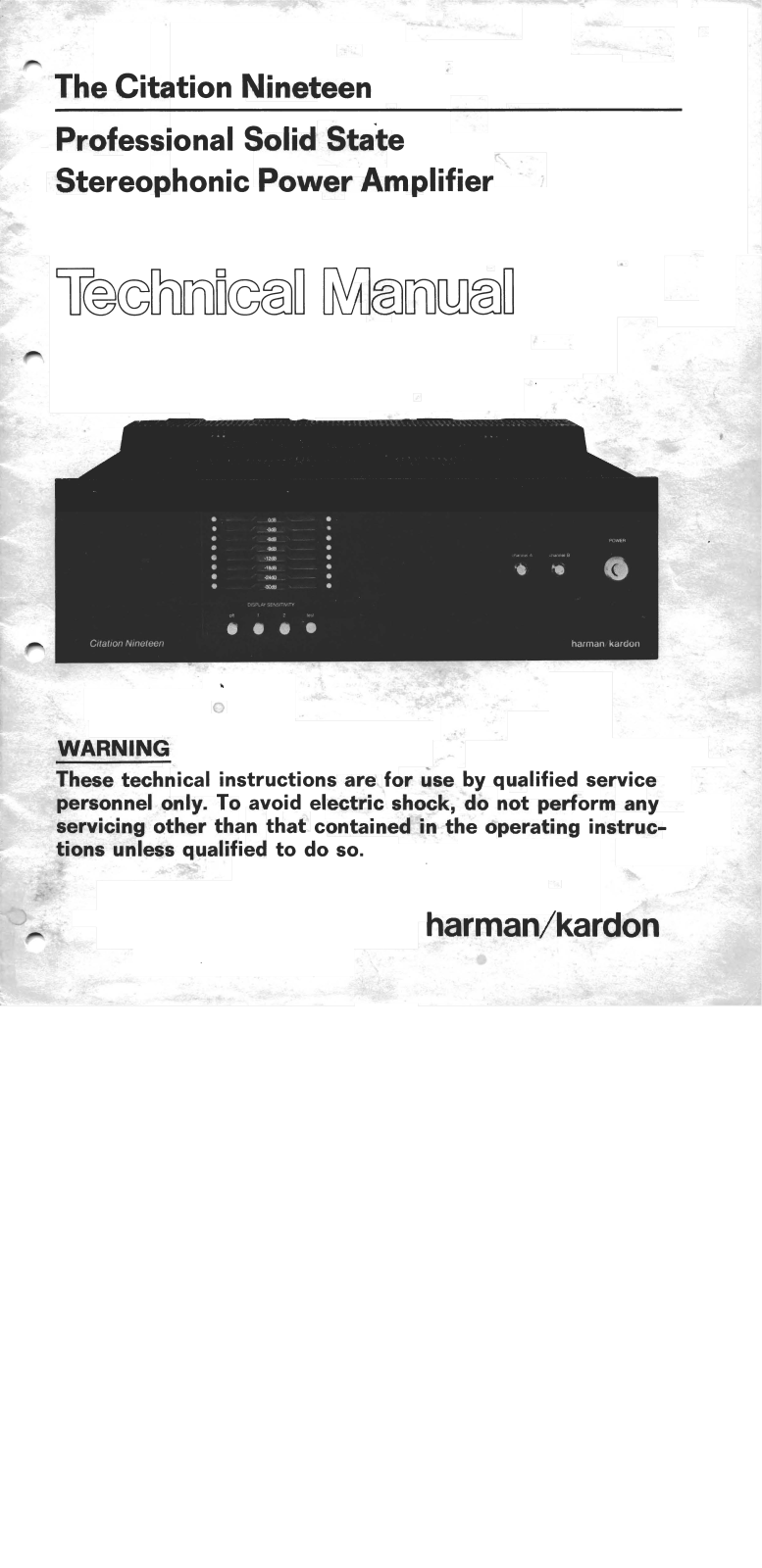 Harman Kardon Citation-Nineteen Service Manual