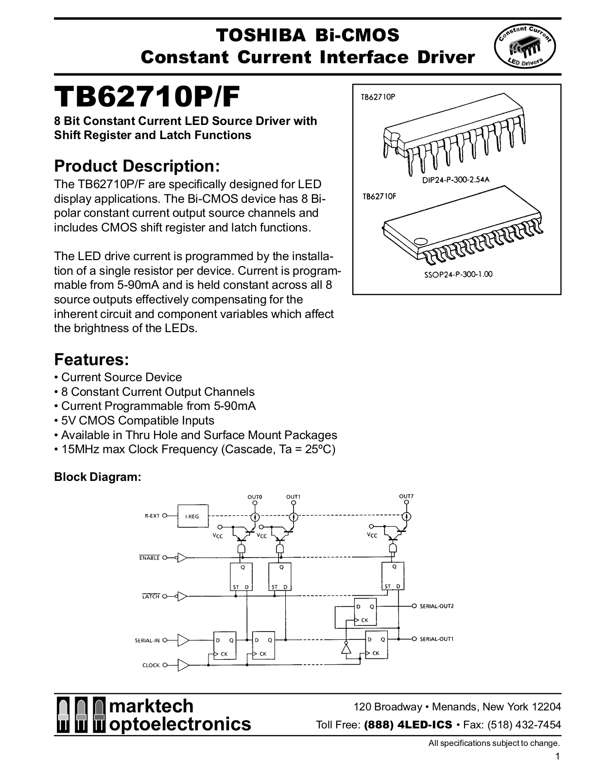 Marktech TB62710F, TB62710P Datasheet