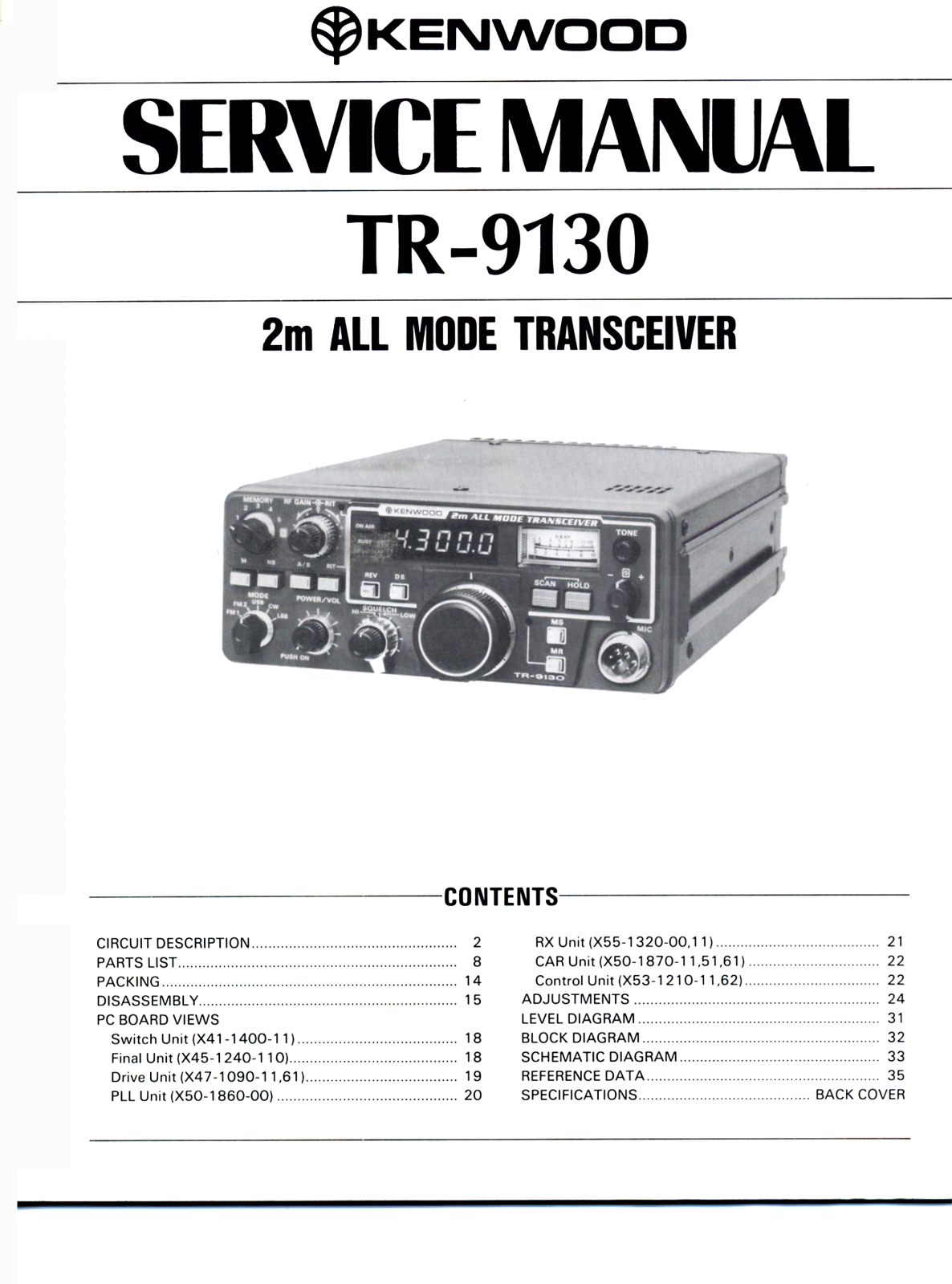 Kenwood TR-9130 Service manual