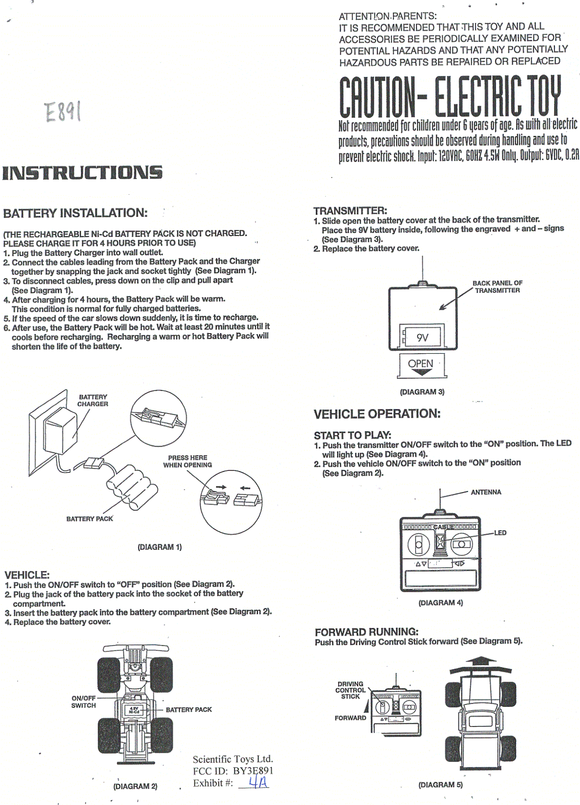 Scientific Toys E891 Instruction Manual