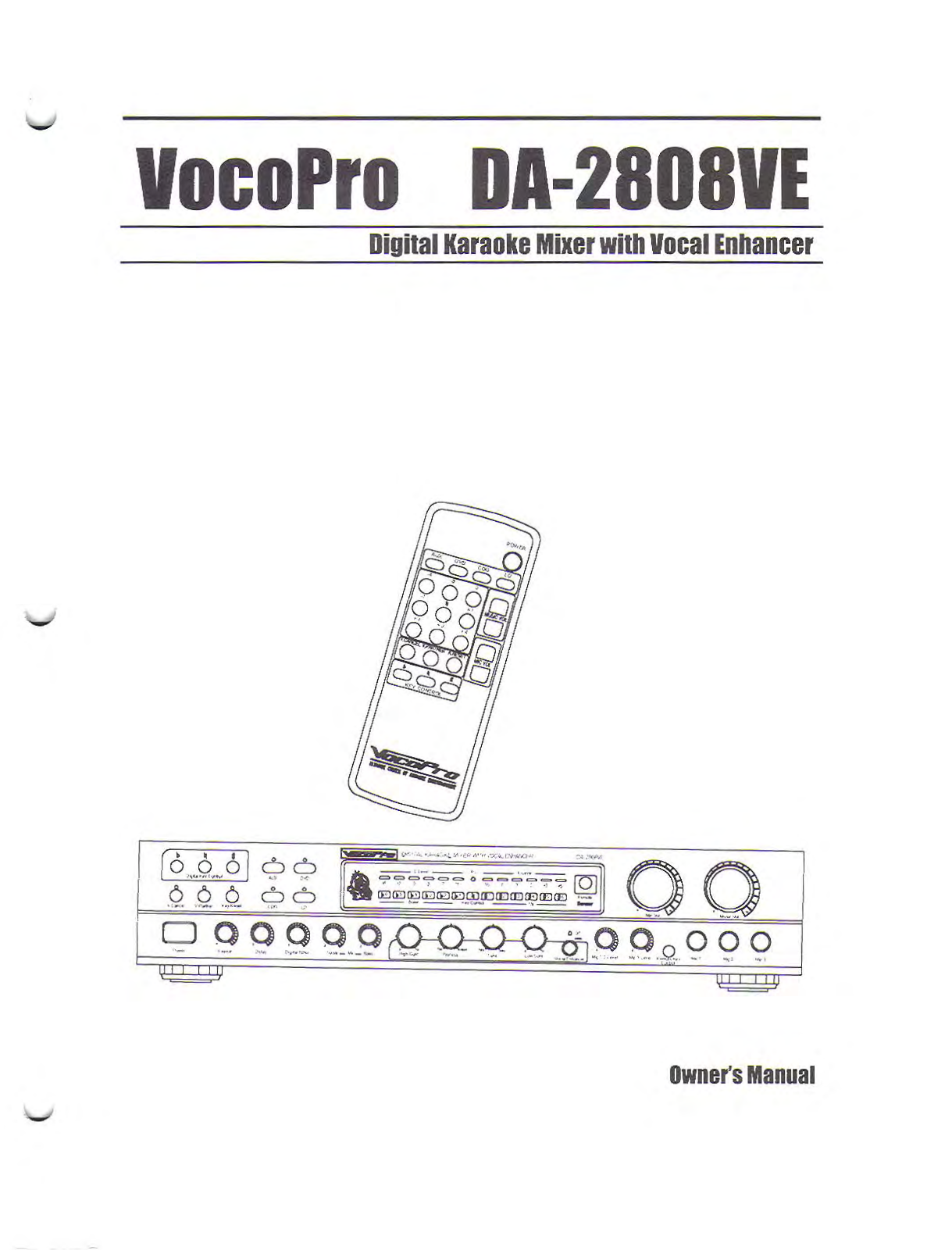 VocoPro DA-2808VE Owner's Manual