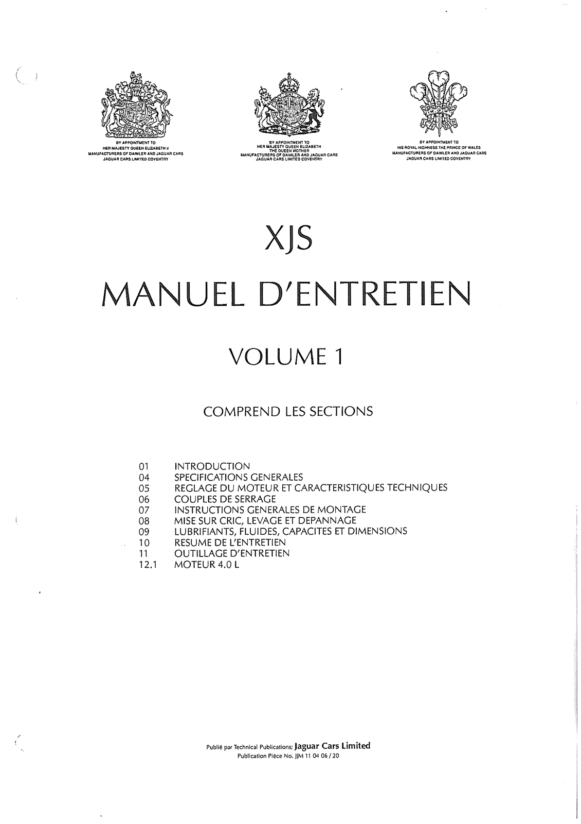 JAGUAR XJS User Manual