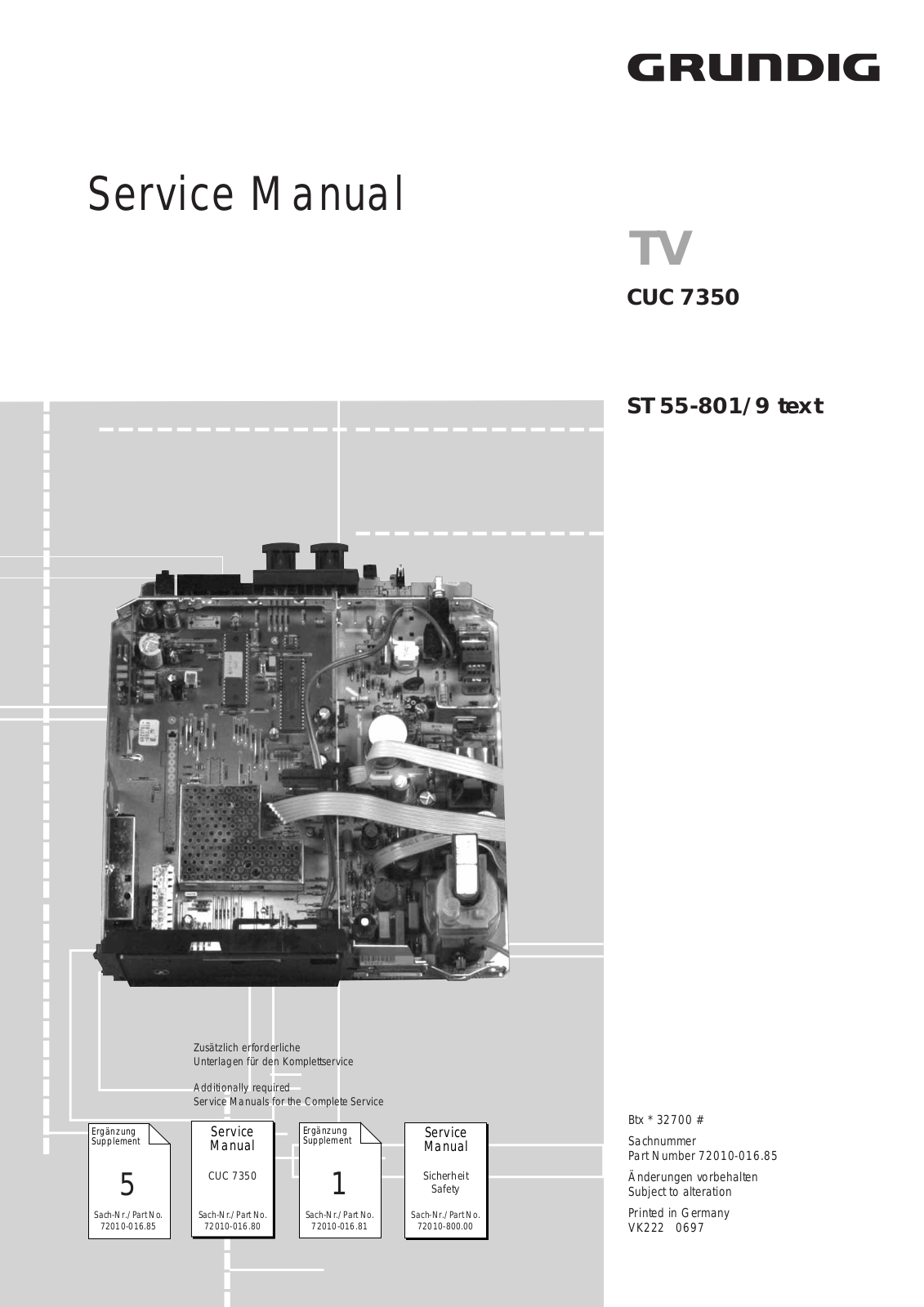 Grundig ST 55-801-9 Service Manual