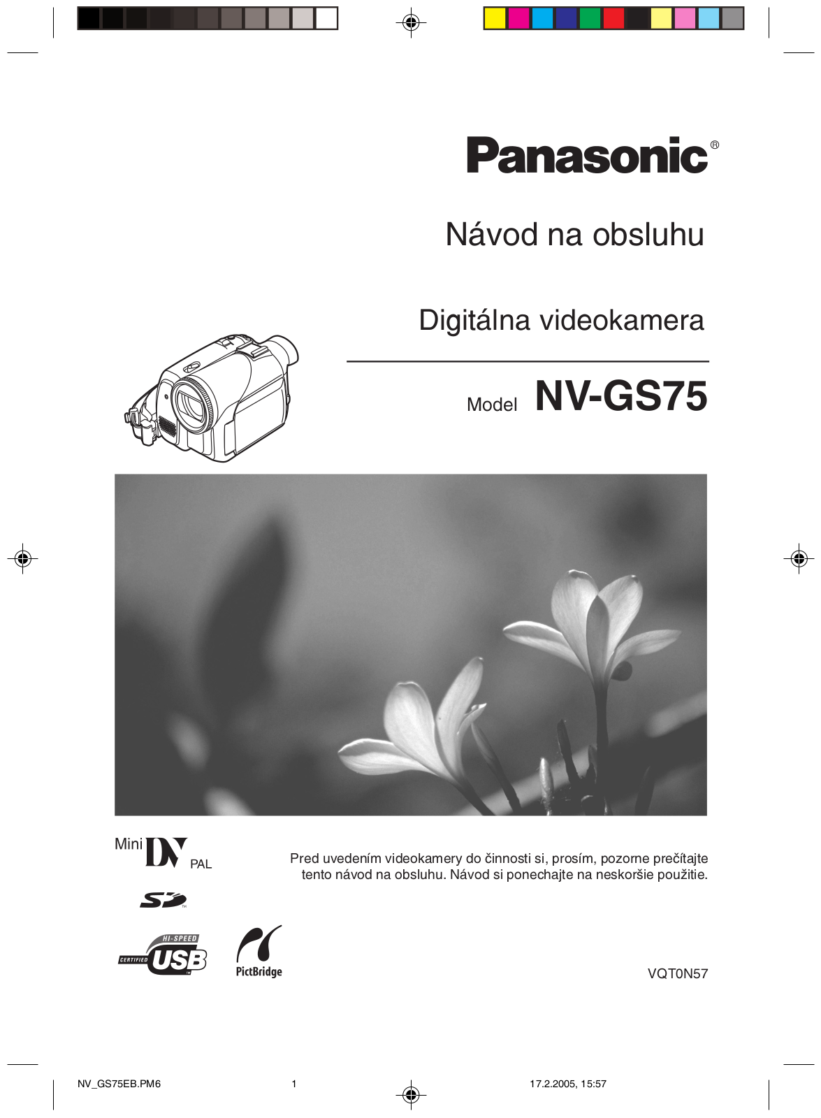 Panasonic NV-GS75 User Manual