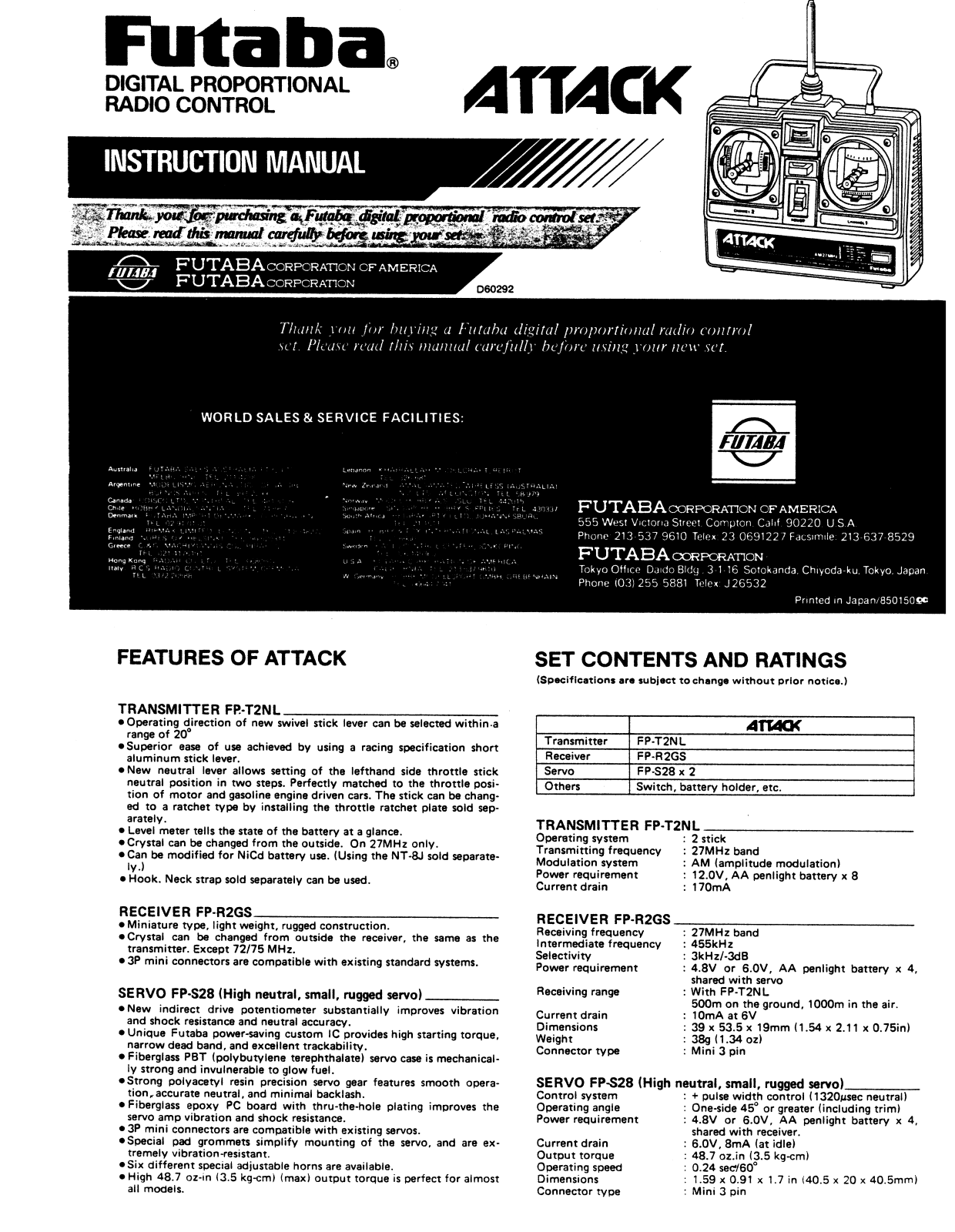 Futaba ATTACK INSTRUCTION MANUAL