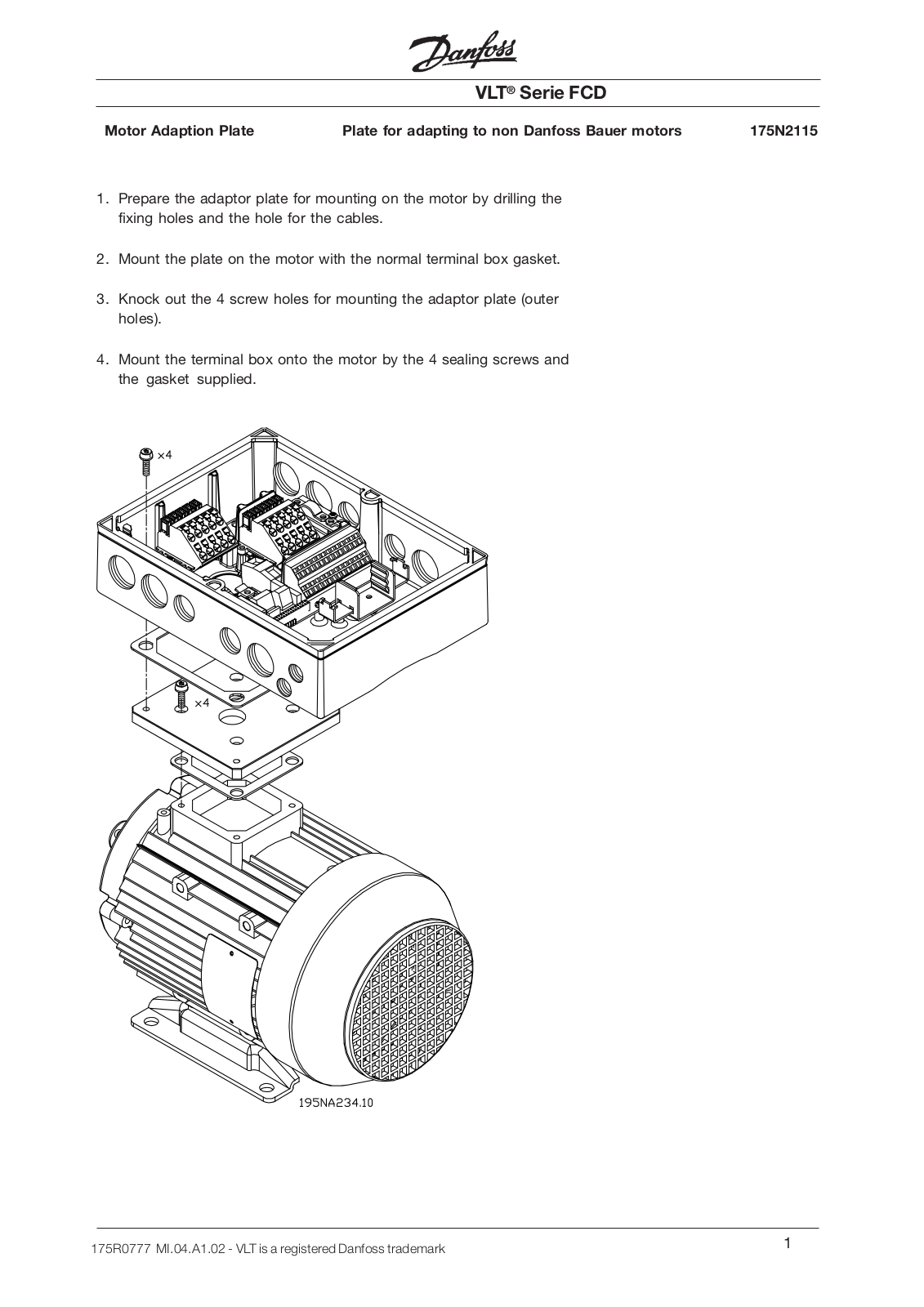 Danfoss VLT Serie FCD Installation guide