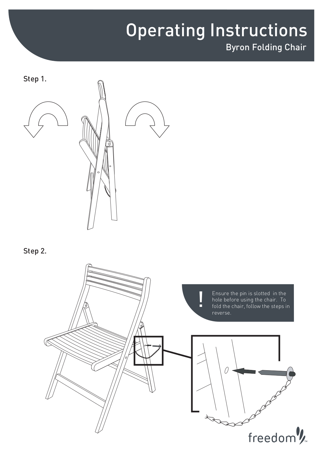 Freedom Byron Folding Chair Assembly Instruction