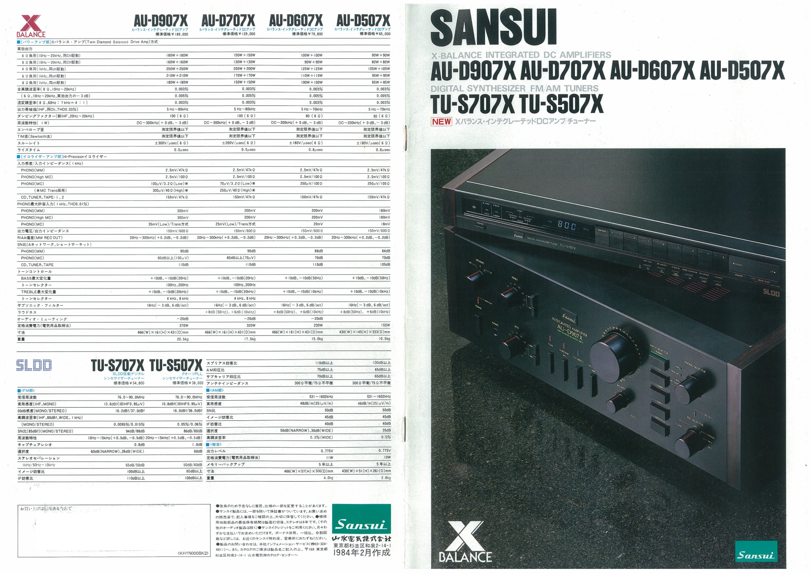 Sansui TU-S707X, TU-S507X, AU-D907X, AU-D707X, AU-D607X User Manual