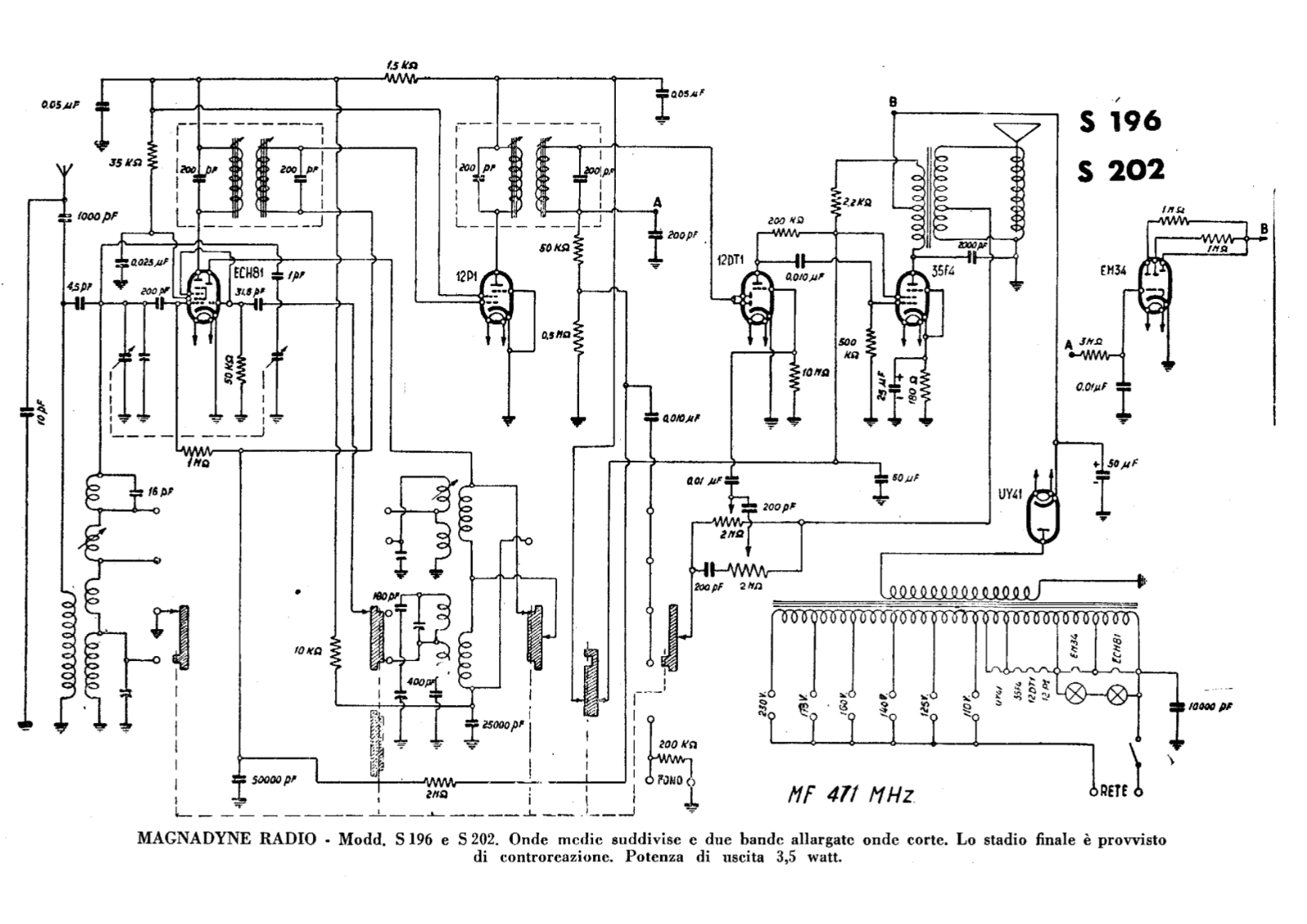 Magnadyne s196, s202 schematic