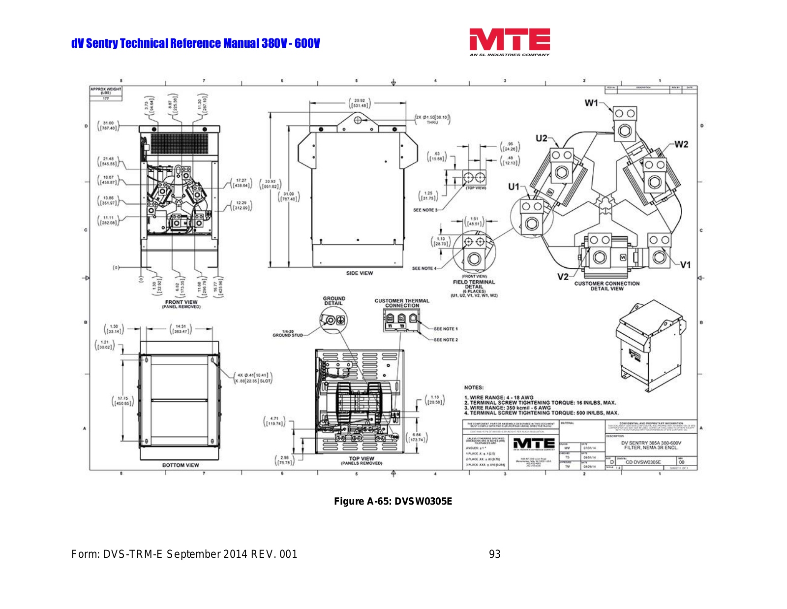 MTE DVSW0305E Technical Reference Manual