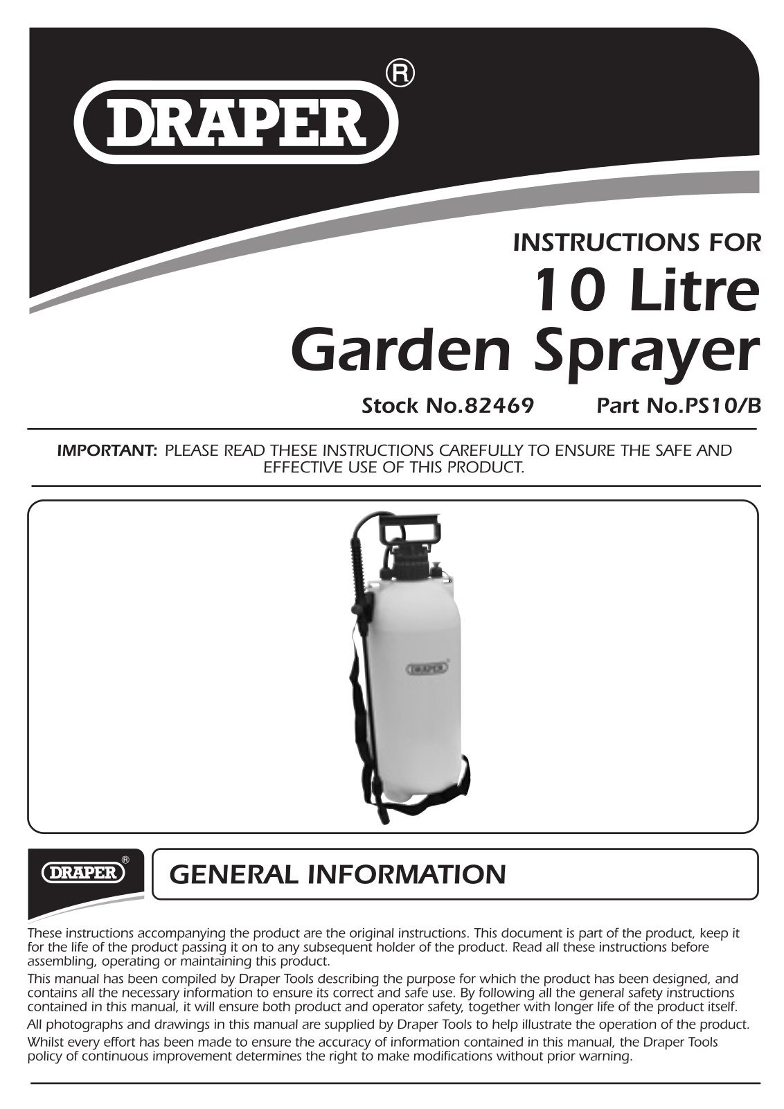Draper Tools 82469 Instructions - ManualMachine.com