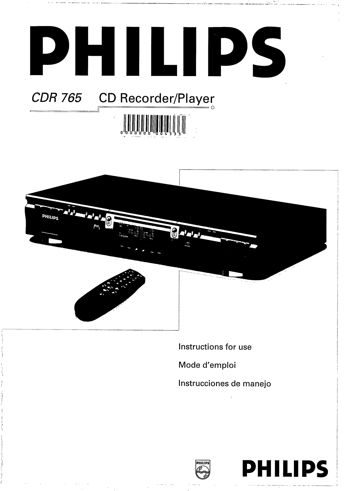 Philips CDR765/00, CDR765/11S User Manual