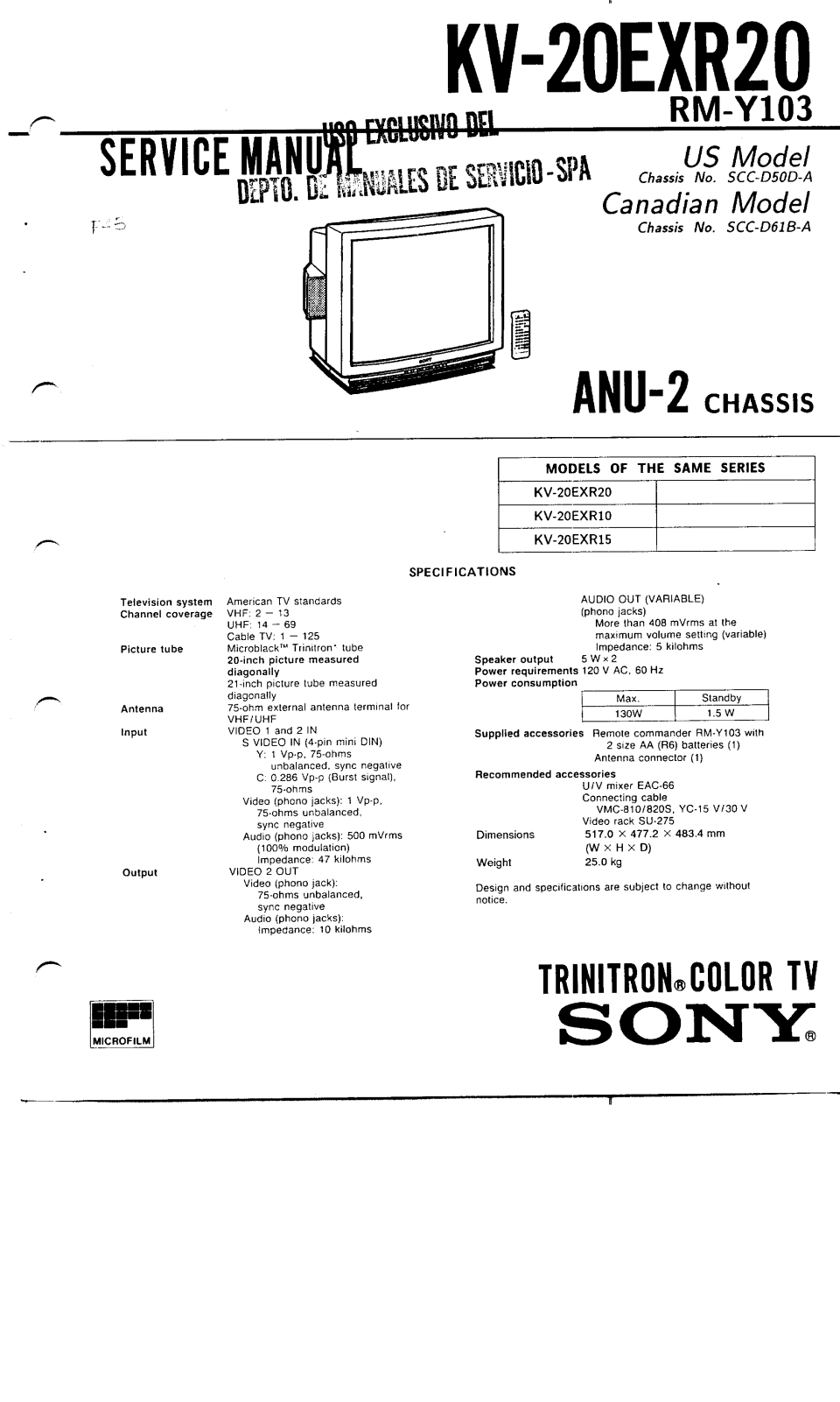 Sony kv 20exr20 schematic