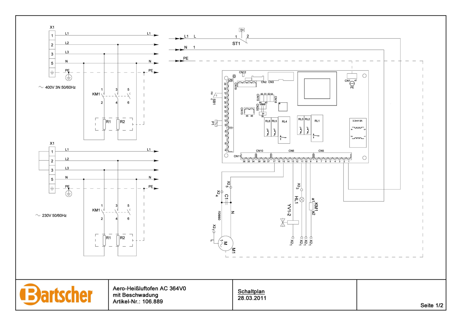 BARTSCHER 106889 User Manual