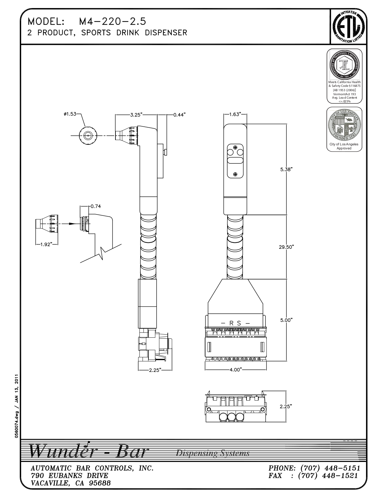 Wunder Bar M4-220-2.5 User Manual