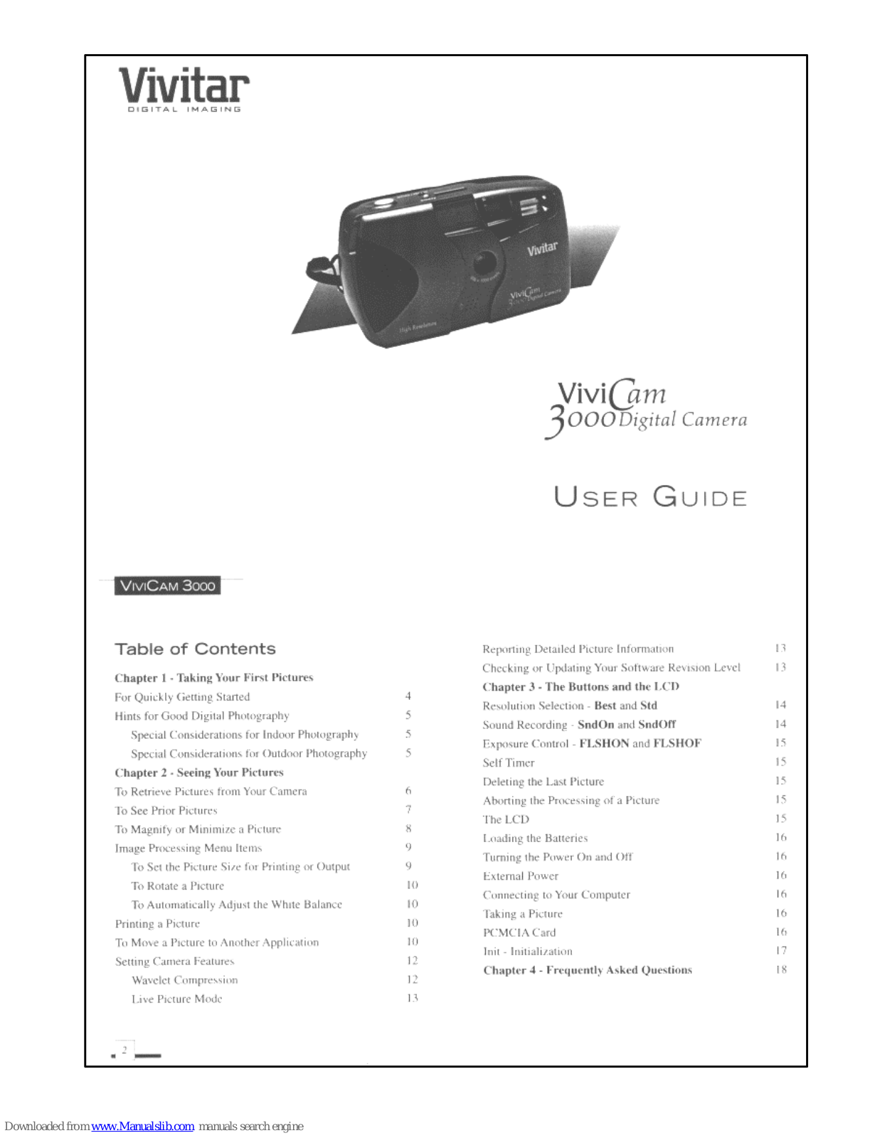 Vivitar Vivicam 3000 User Manual