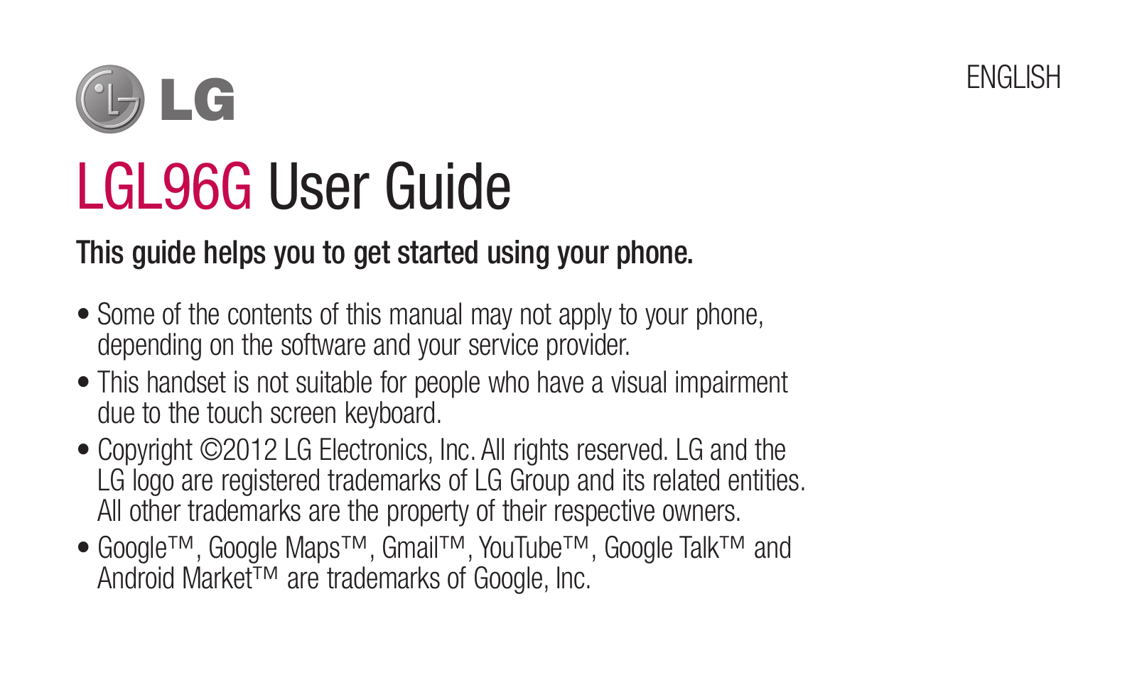 LG L96G Users manual