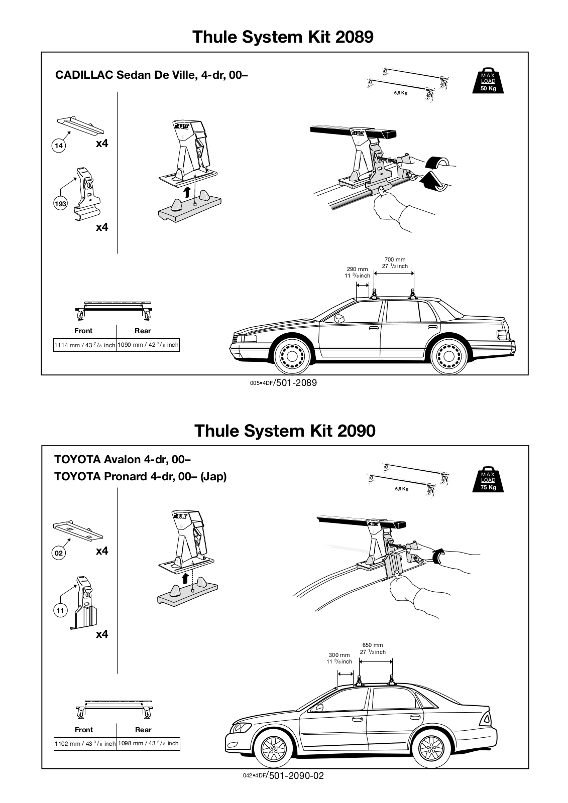 Thule 2089, 2090 User Manual