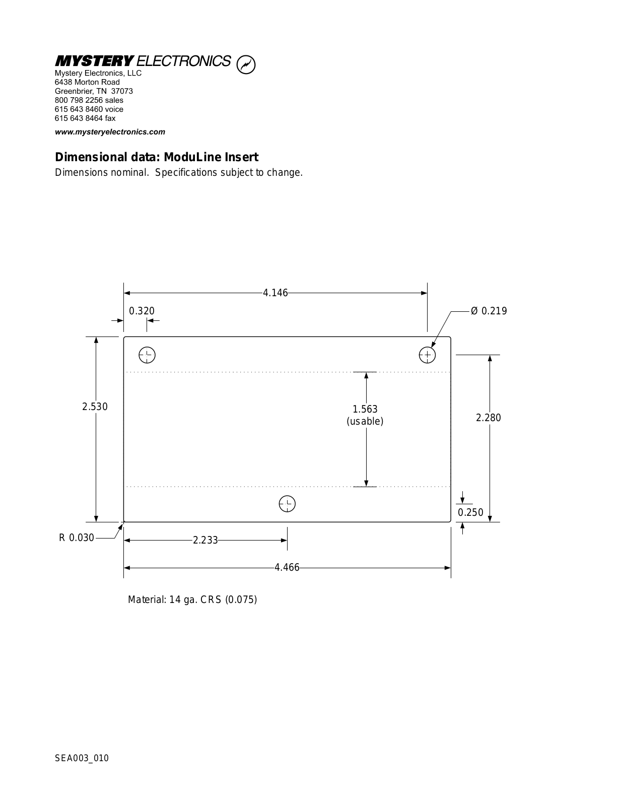 Mystery Electronics ModuLine User Manual