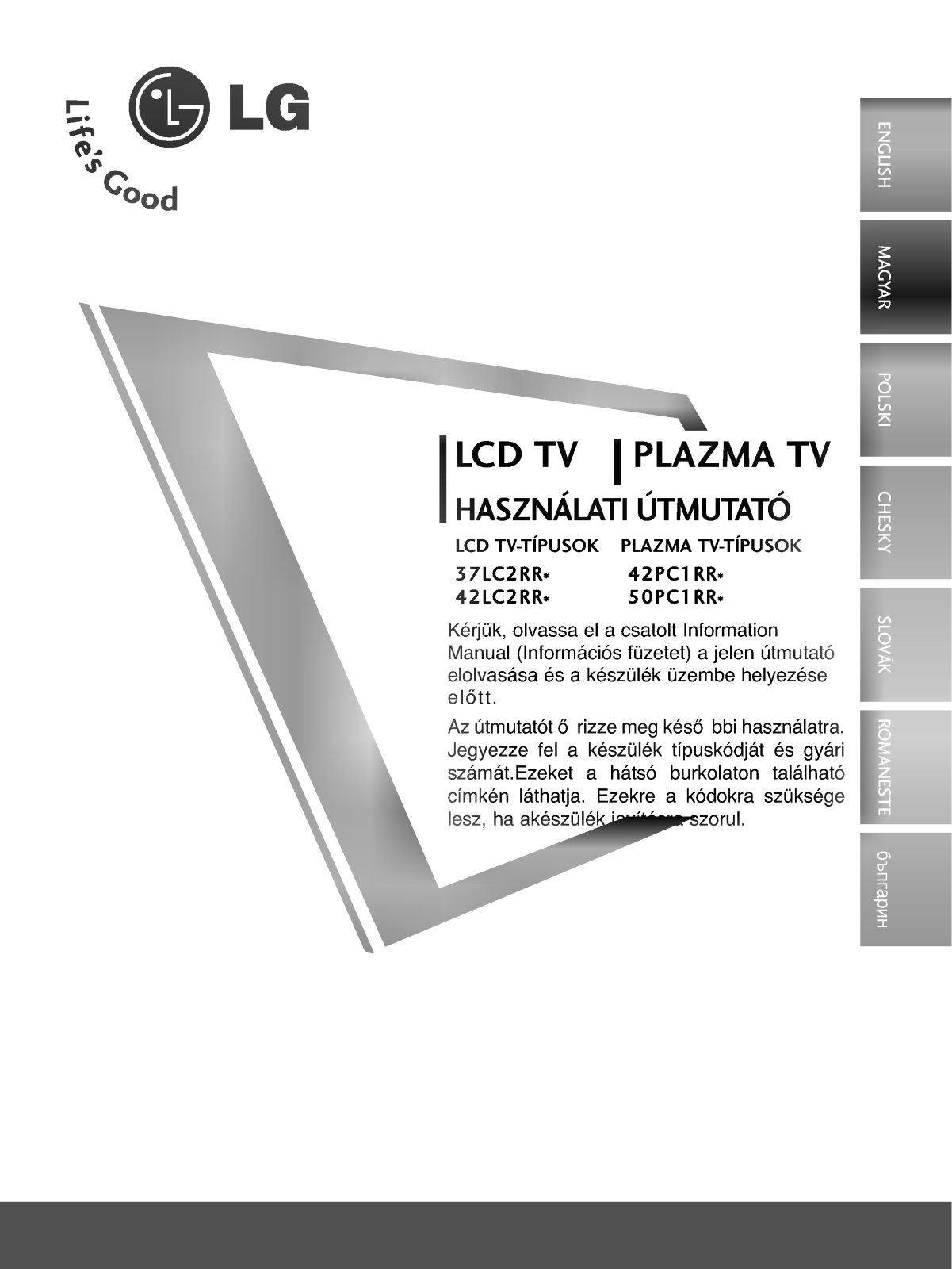 LG 37LC2RR User manual