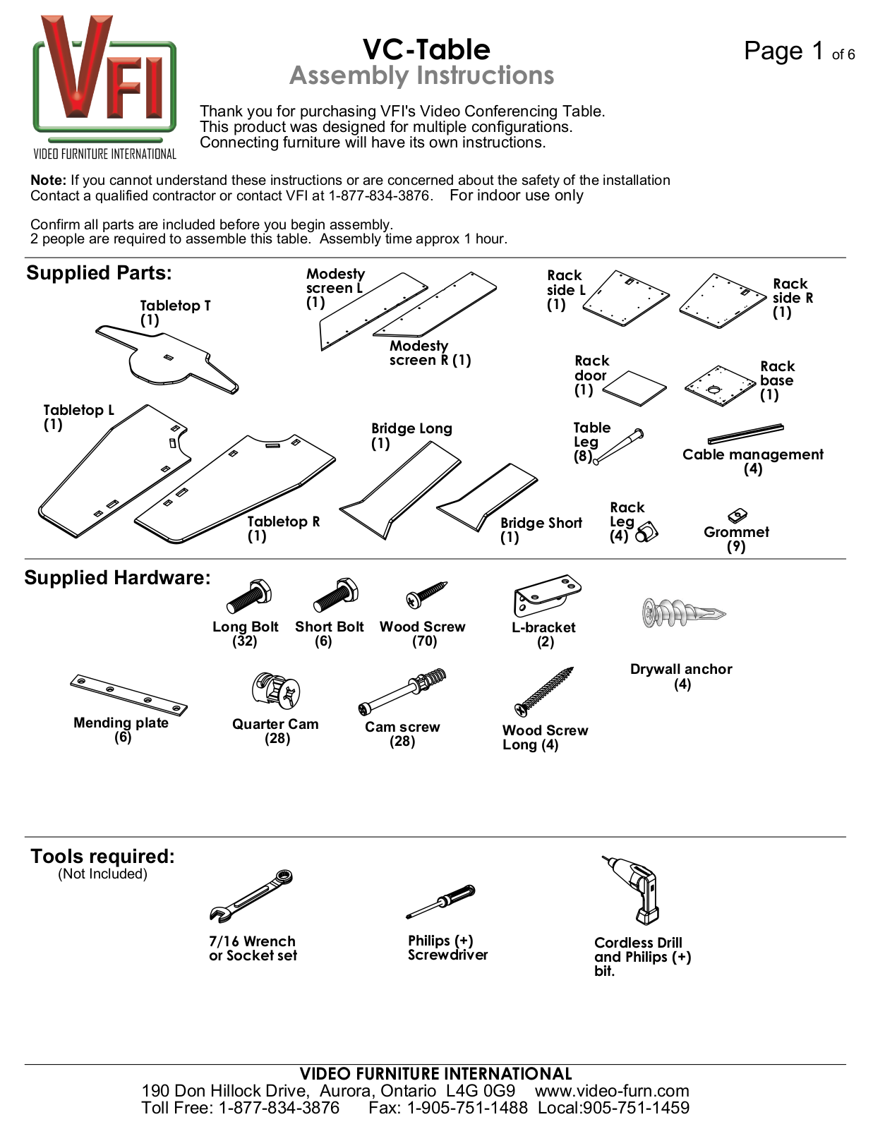 AVF VC-TABLE T3 User Manual