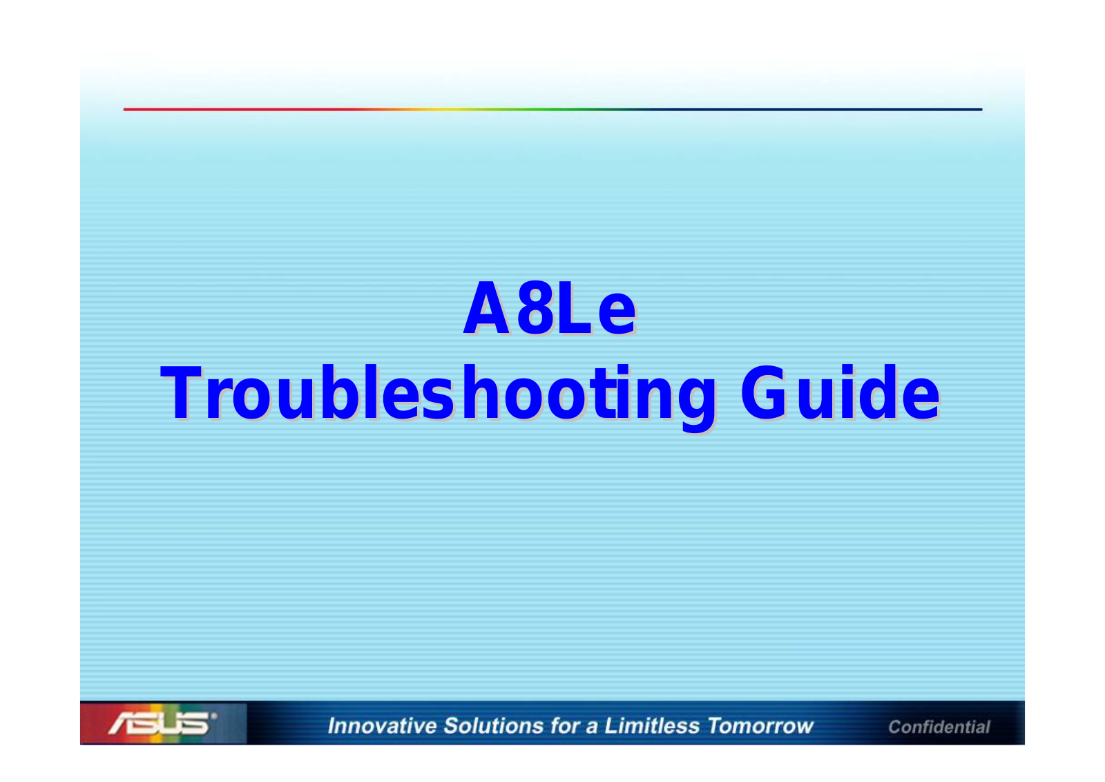 Asus A8Le Troubleshooting