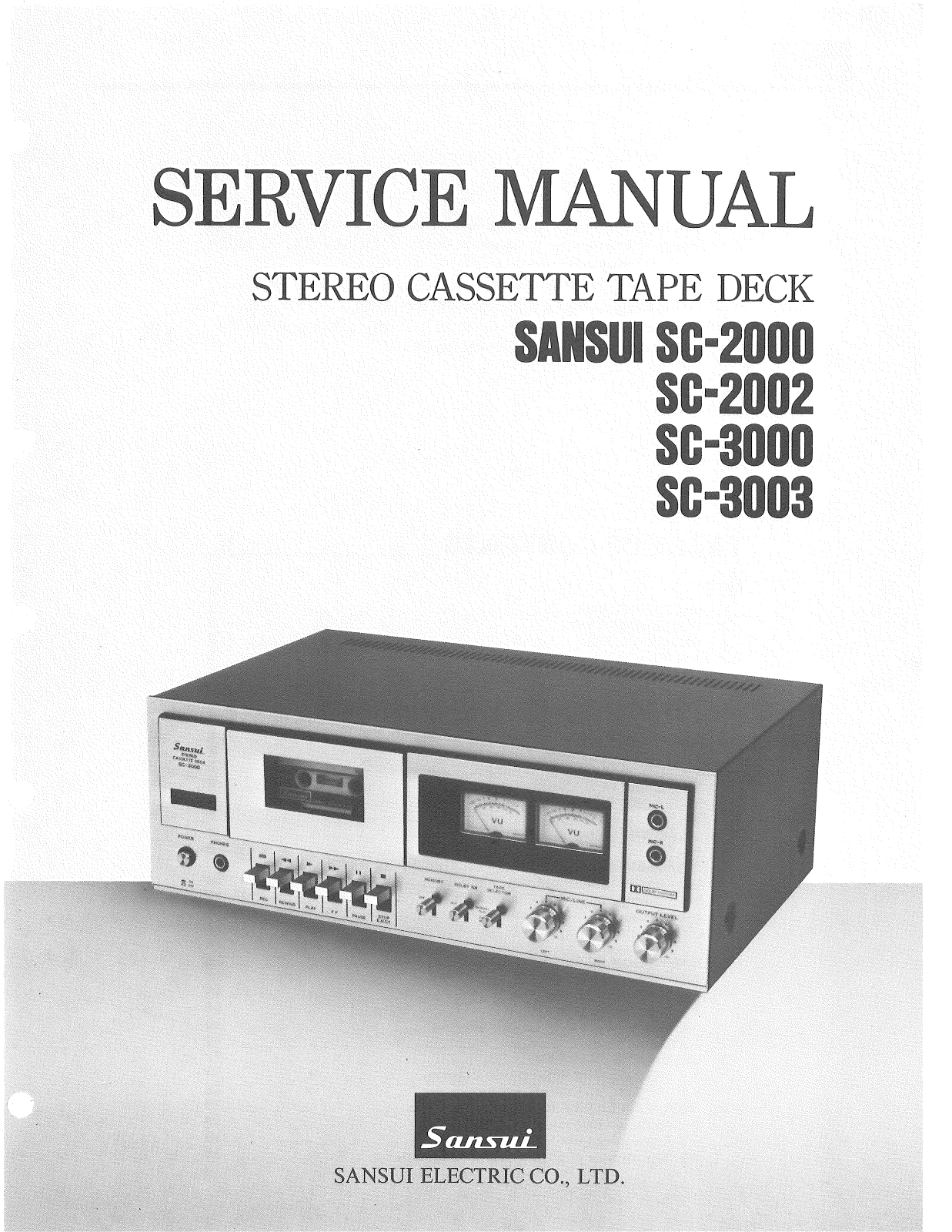 Sansui SC-2000, SC-2002, SC-3000, SC-3003 Service manual