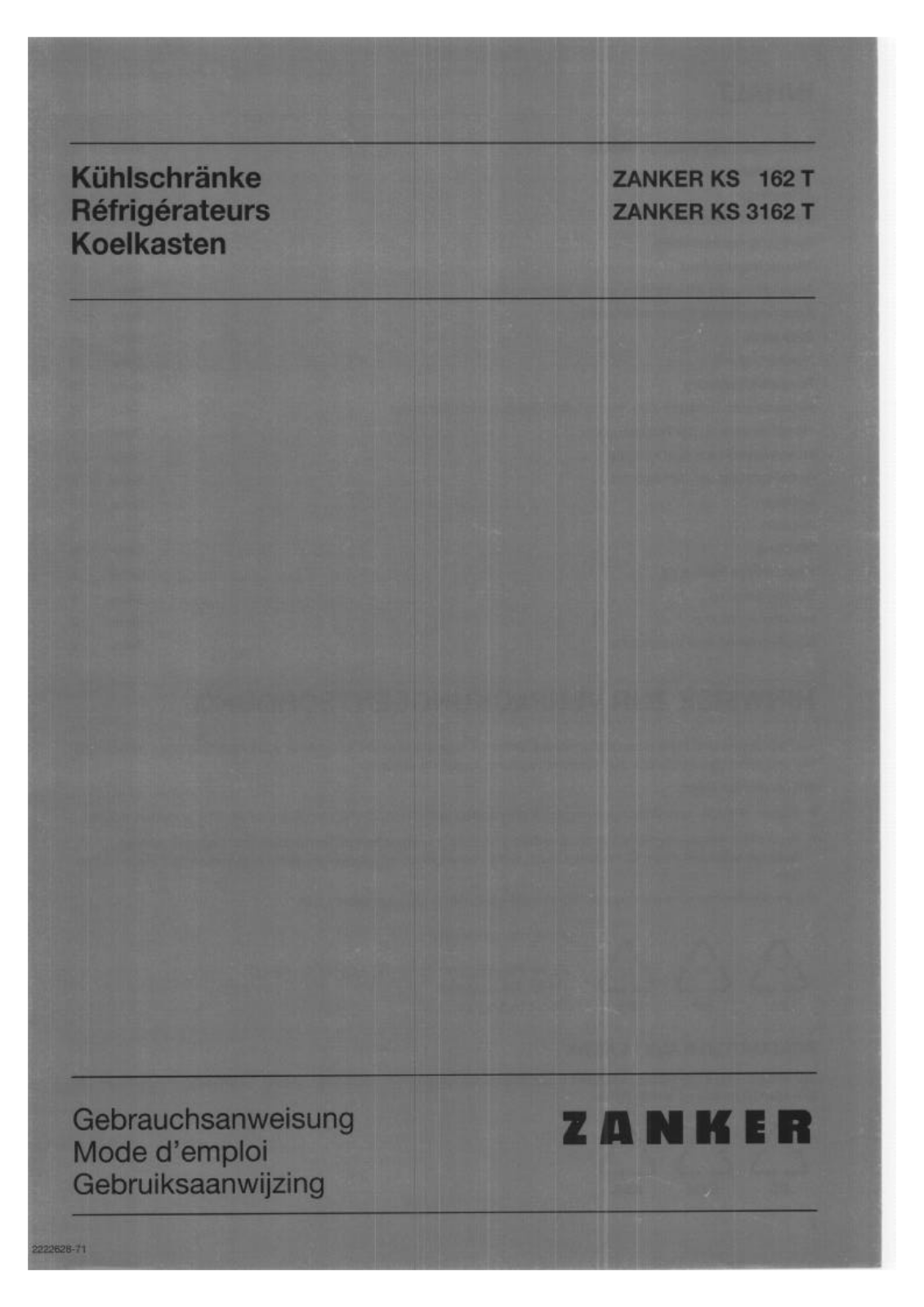 Zanker KS3162T, KS162T User Manual