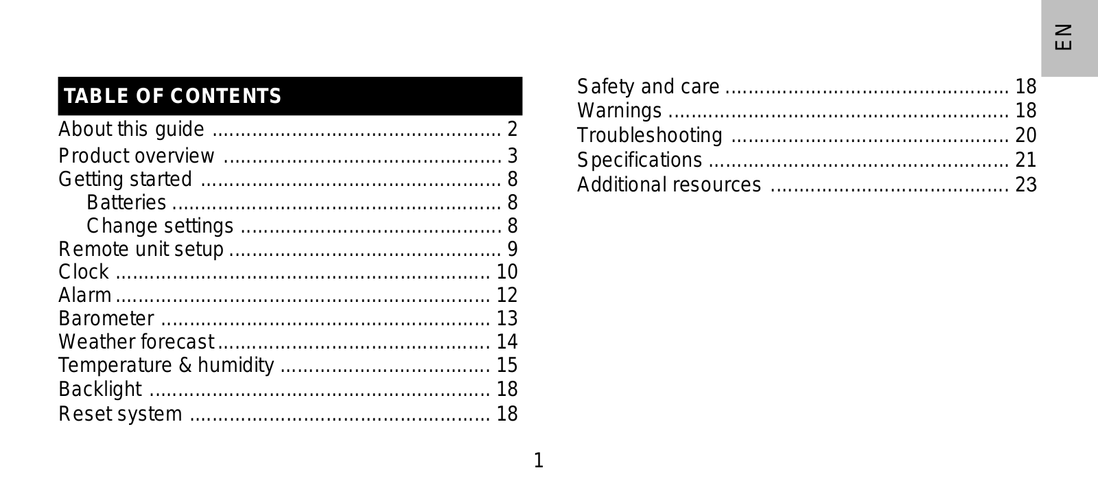 Oregon FSW301 USER MANUAL