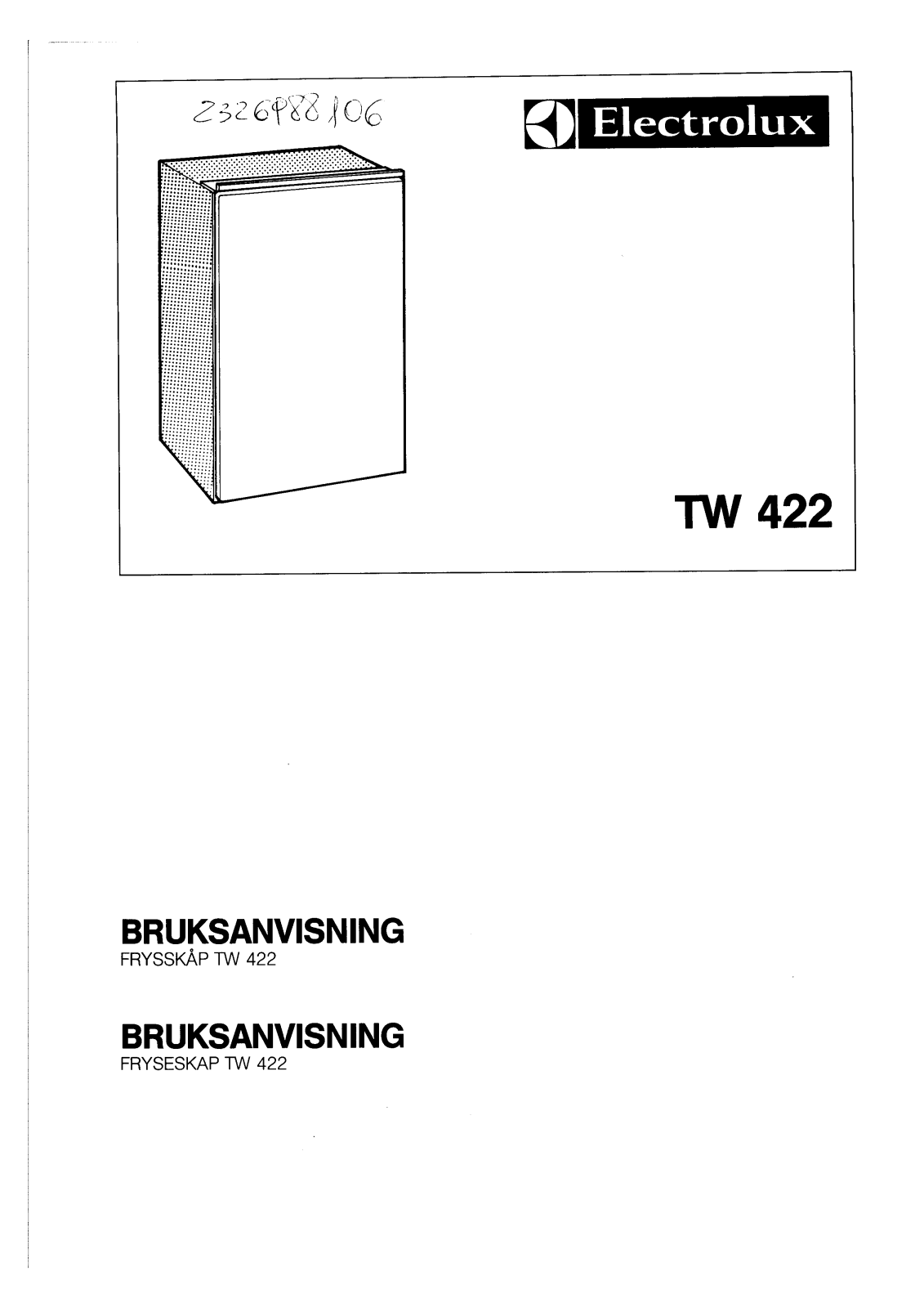 electrolux TWW 422 User Manual