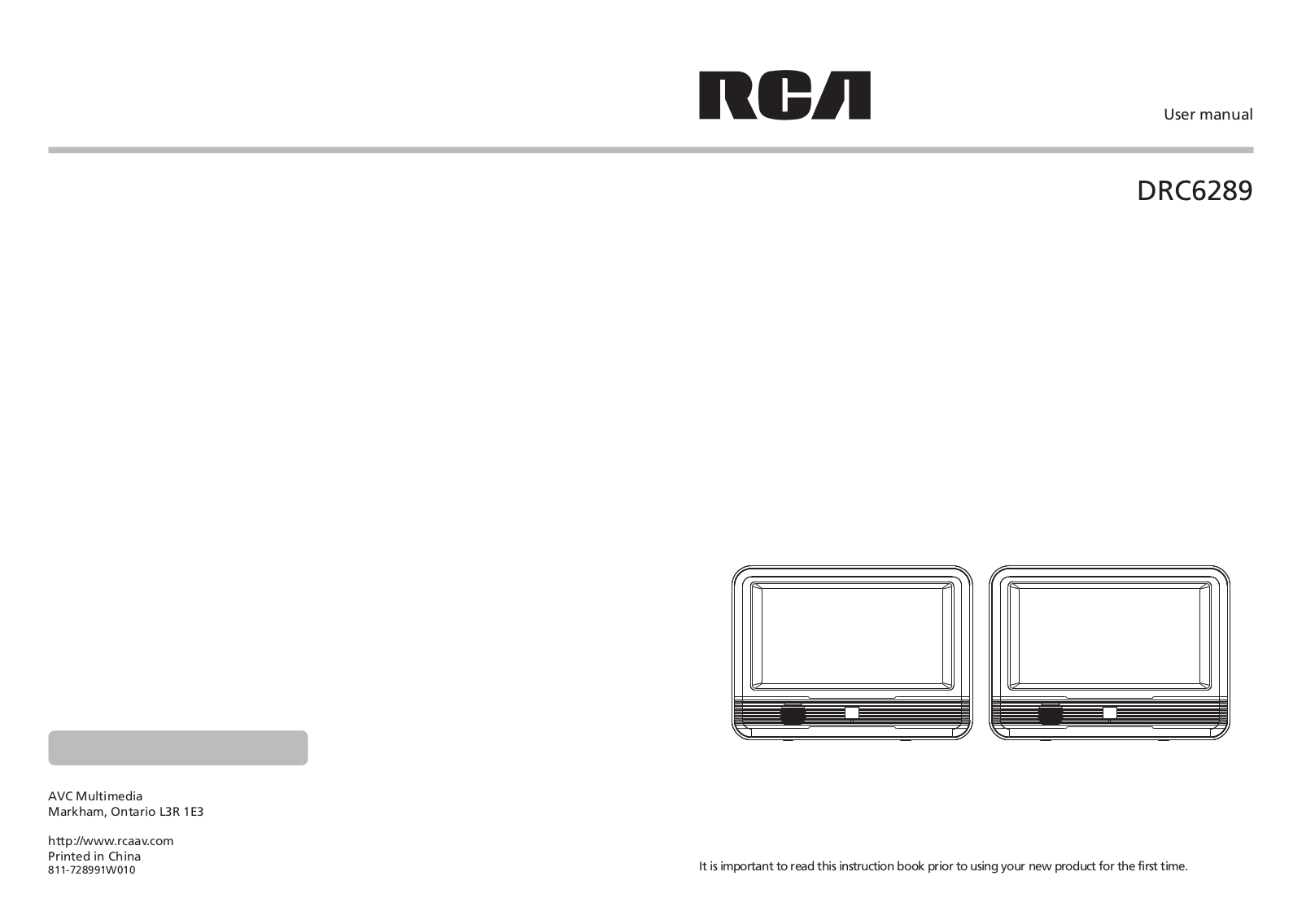 RCA DRC6289 Owner's Manual